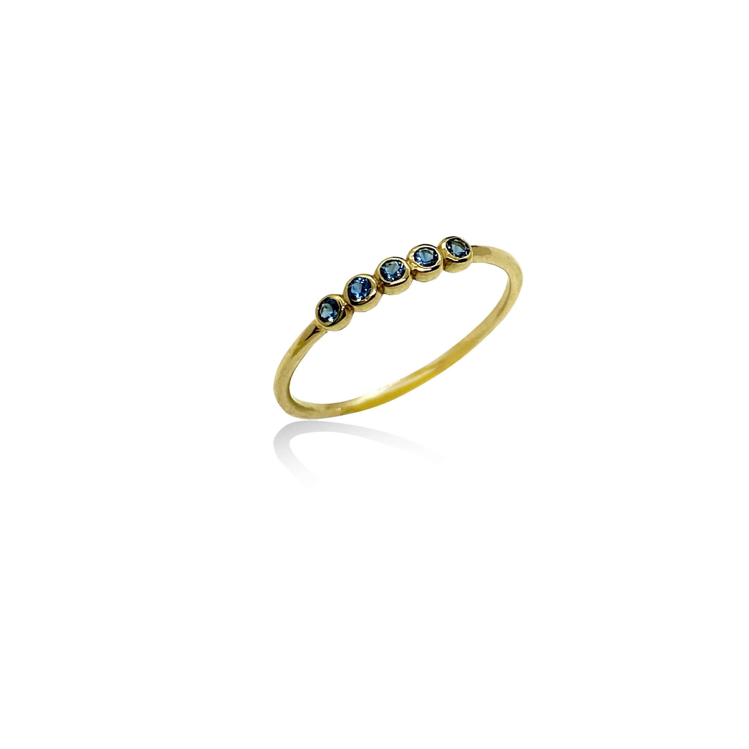 Blue topaz 5 stones fine ring — Melina Fachidis (3)