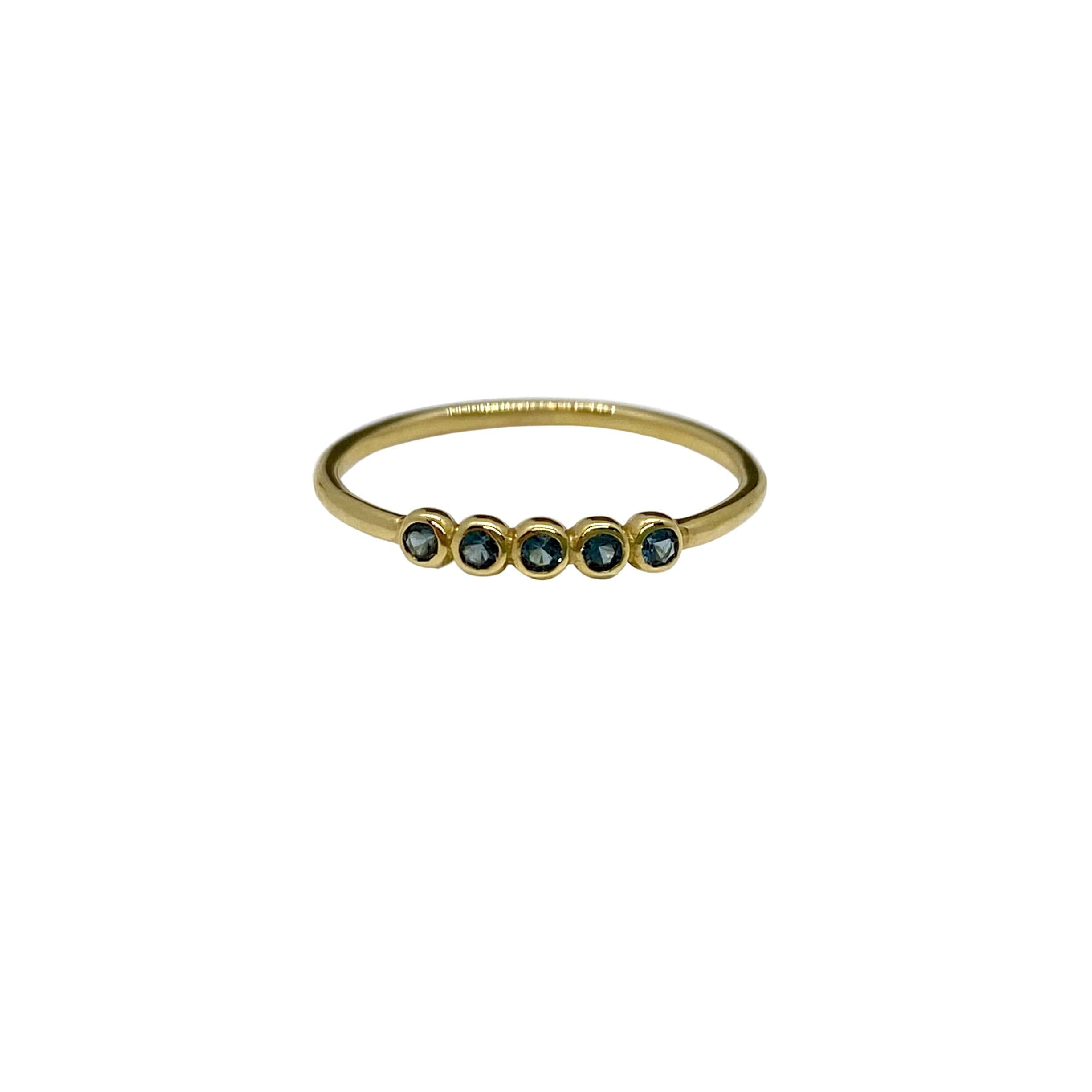 Blue topaz 5 stones fine ring — Melina Fachidis (4)
