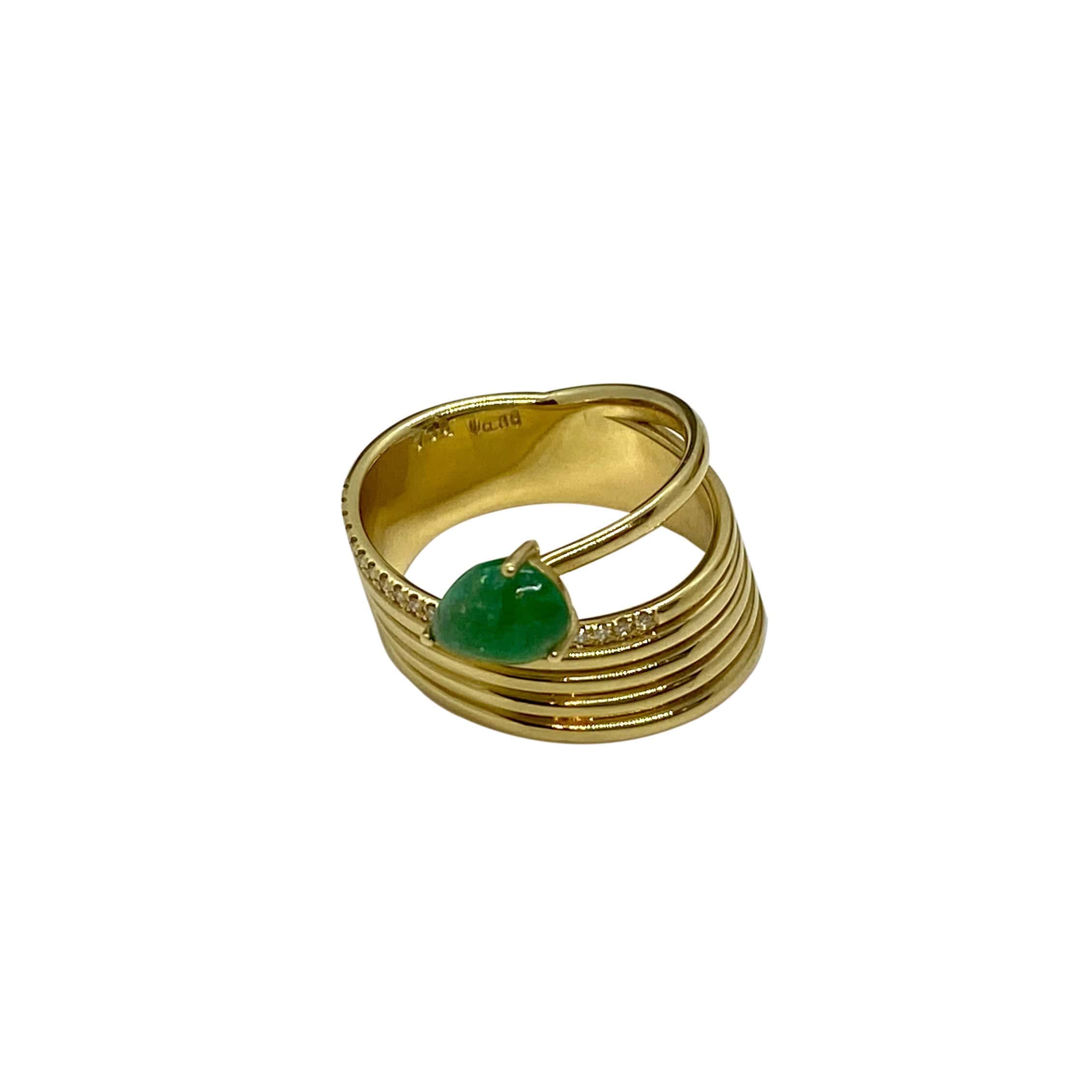 Natural emerald spiral ring — Melina Fachidis (4)