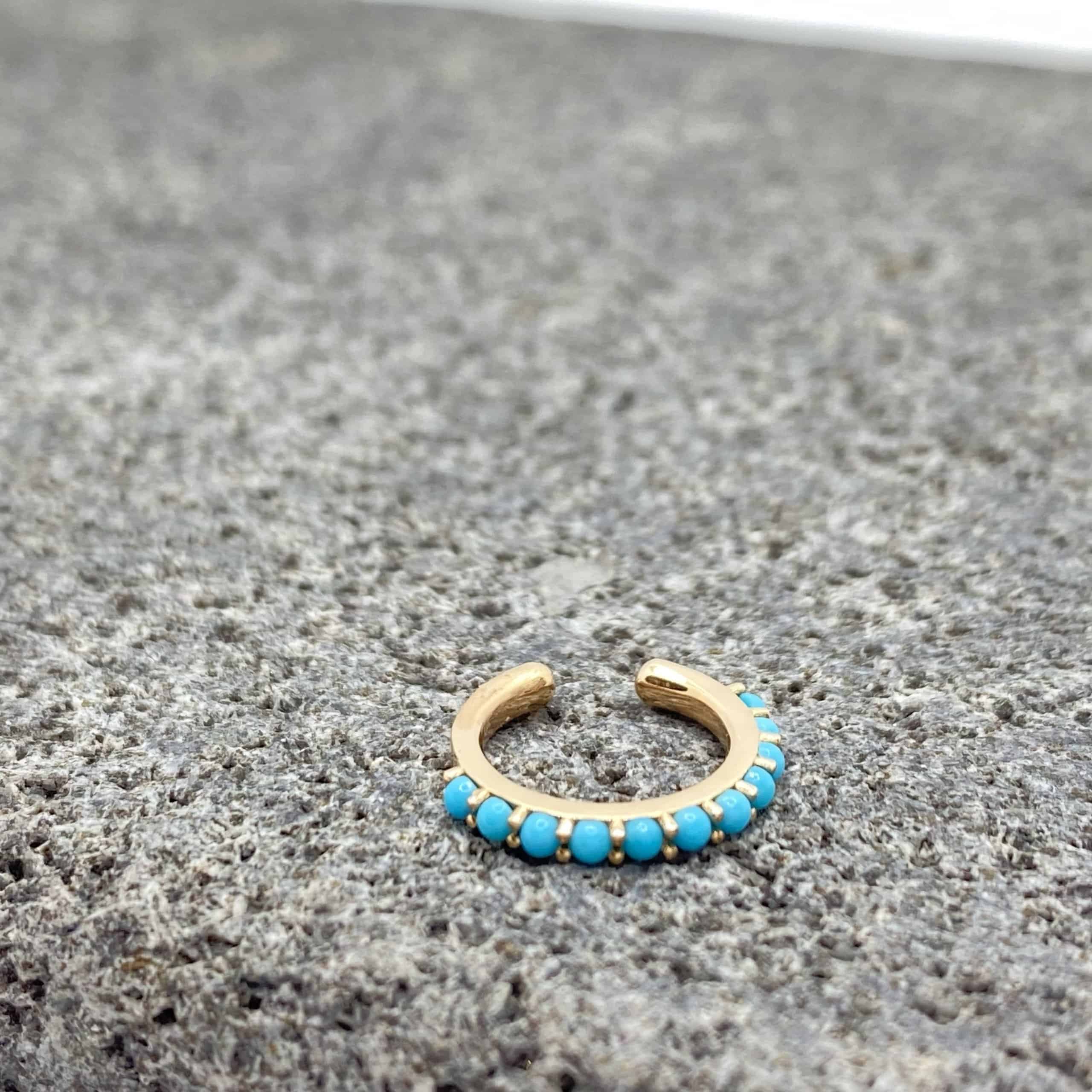 Turquoise cuff single earring — Melina Fachidis (5)