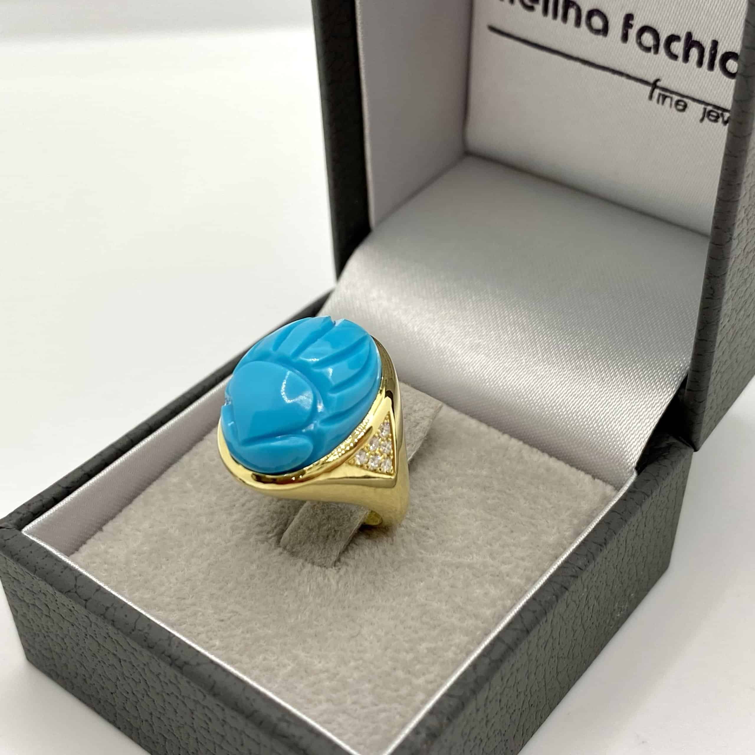 Turquoise scarab pinky ring — Melina Fachidis (3)