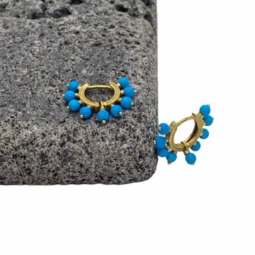 Small turquoise golden hoops — Melina Fachidis (2)