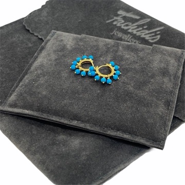 Small turquoise golden hoops — Melina Fachidis (4)