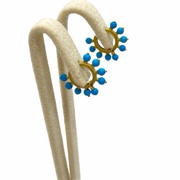 Small turquoise golden hoops — Melina Fachidis (3)