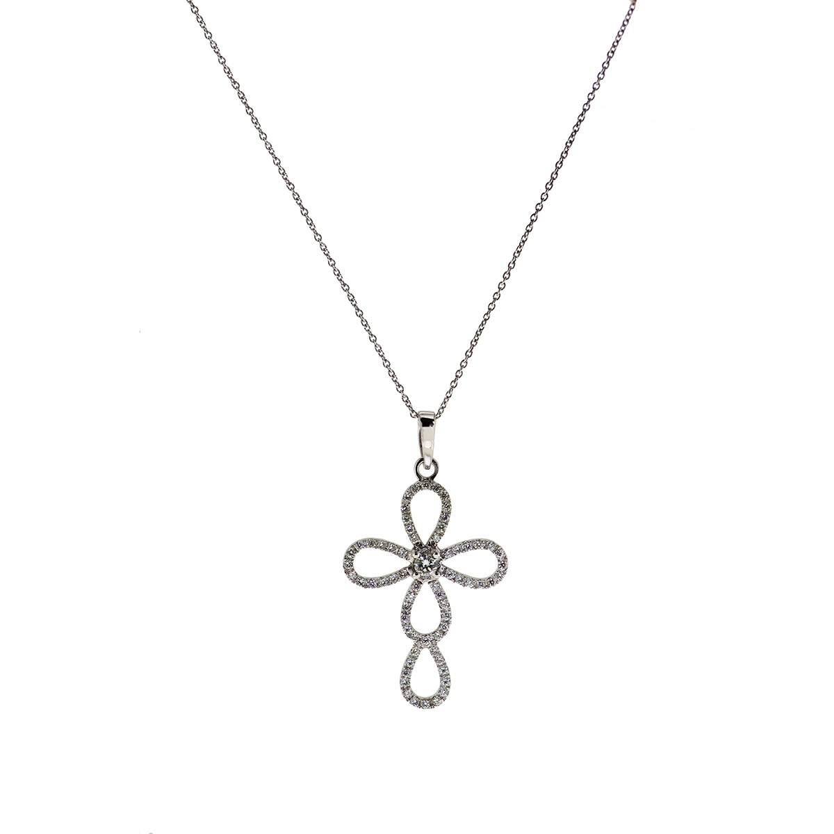 Drop-shaped diamond cross — Melina Fachidis