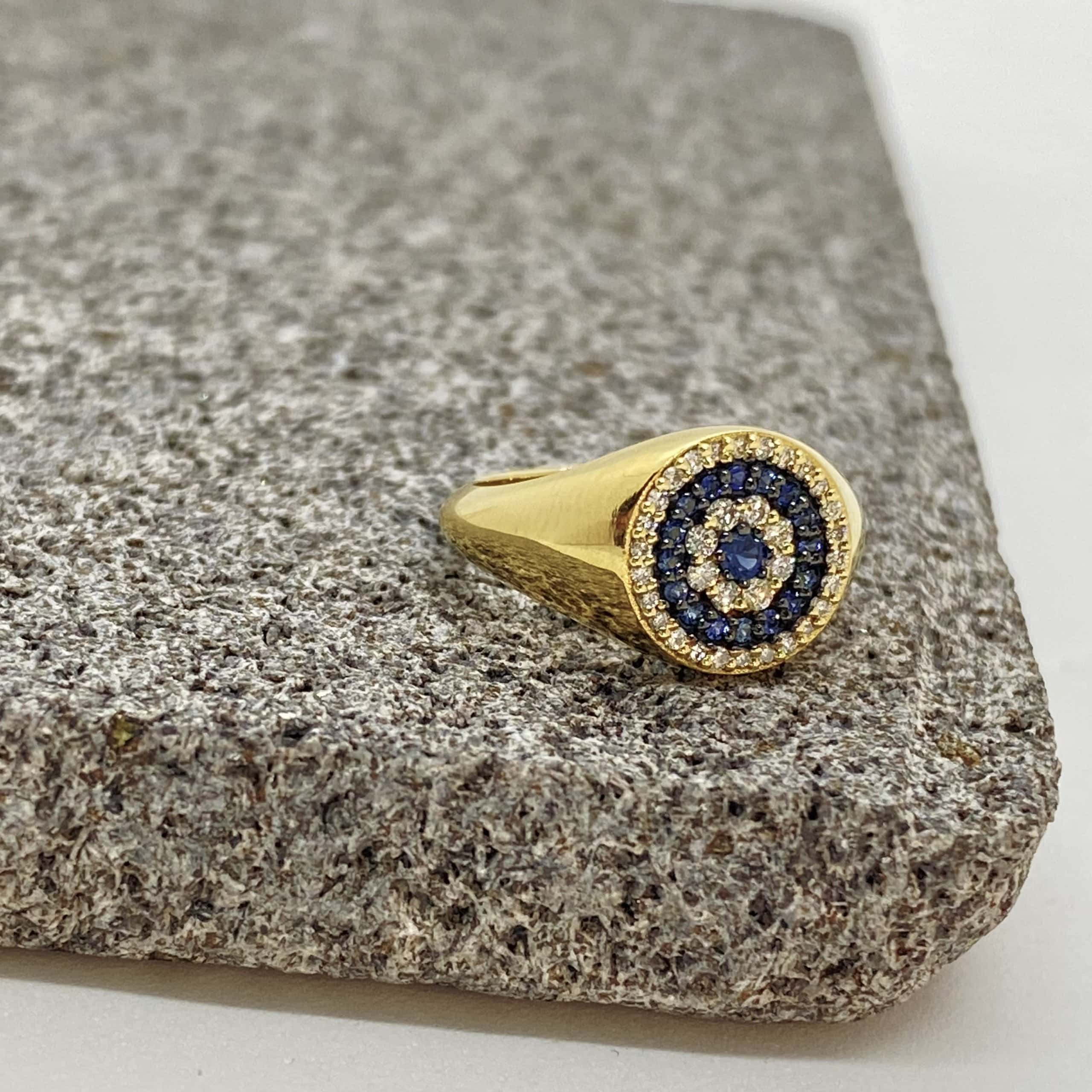 Sapphire and diamond round eye ring — Melina Fachidis (4)