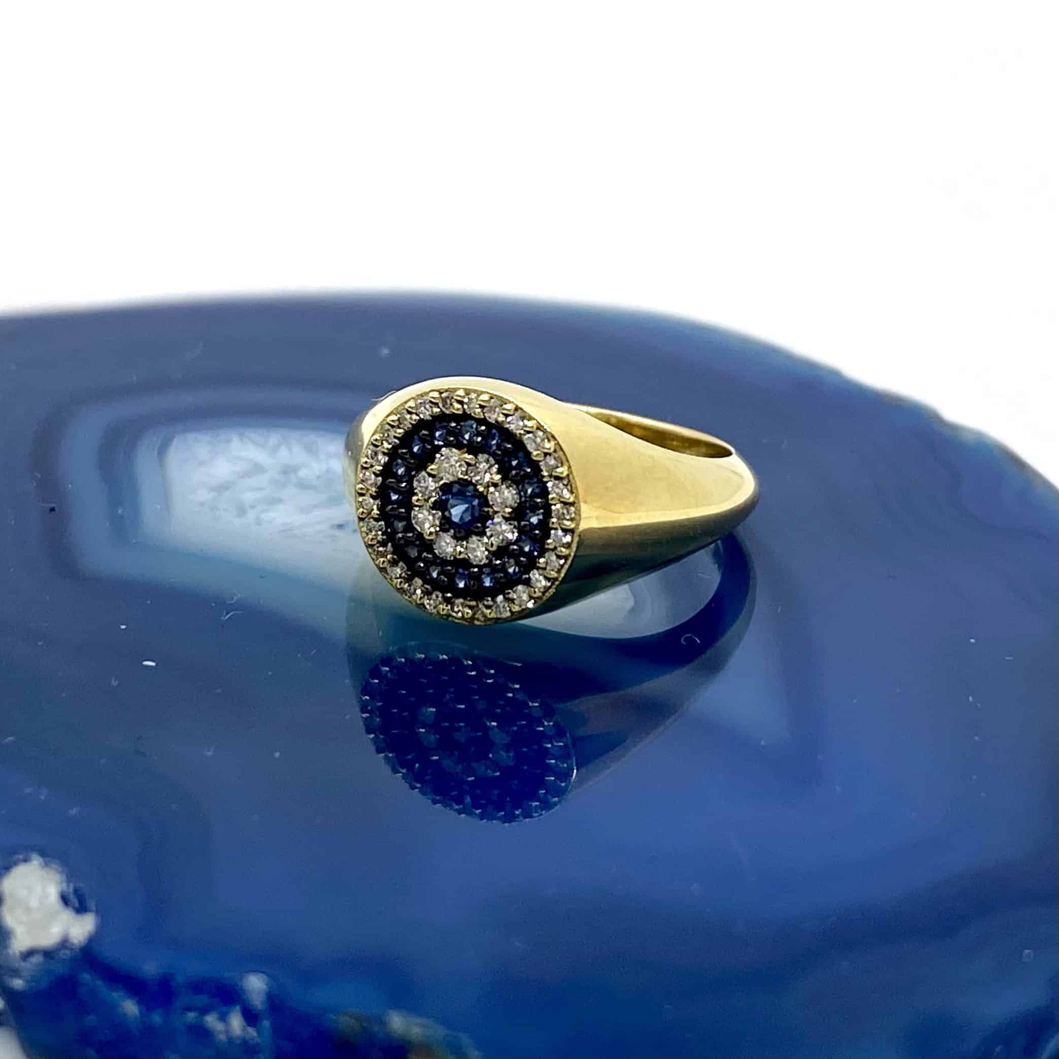 Sapphire and diamond round eye ring — Melina Fachidis (6)