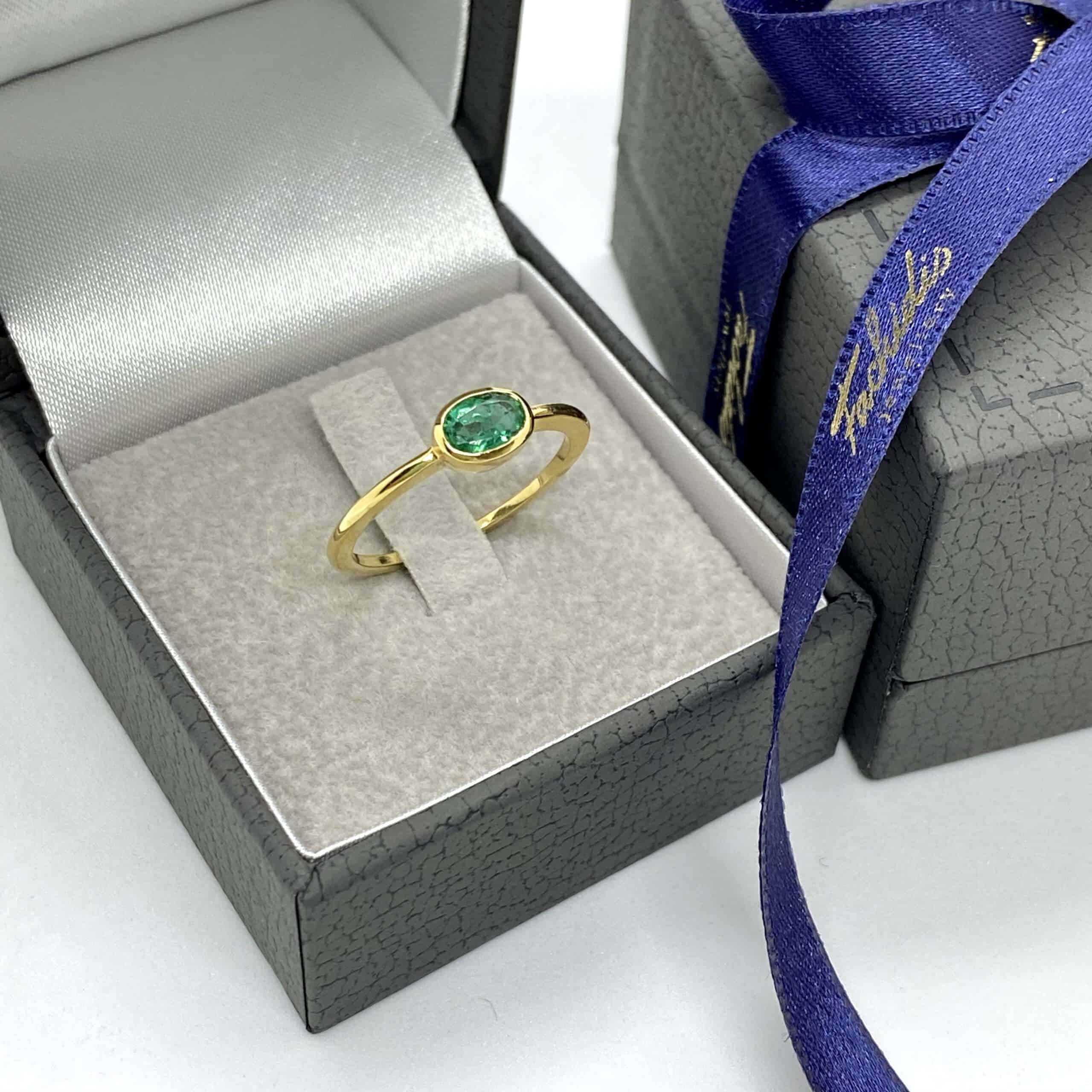 Vivid green emerald promise ring — Melina Fachidis (2)
