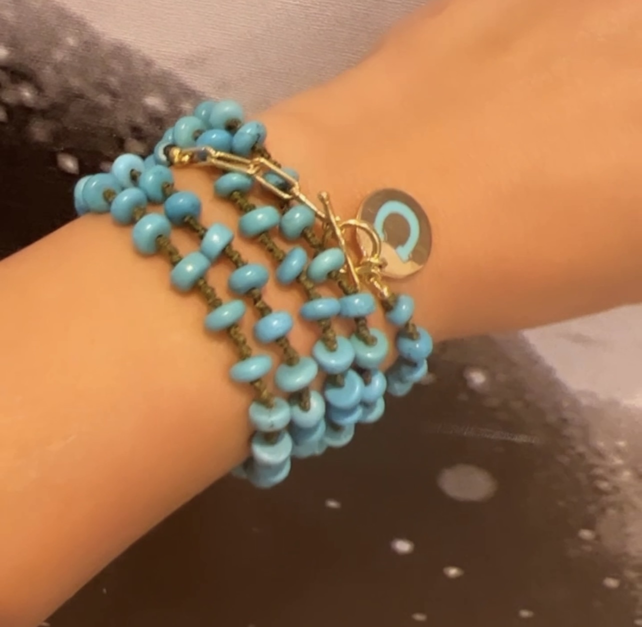 Turquoise lucky charm long necklace — Melina Fachidis (5)