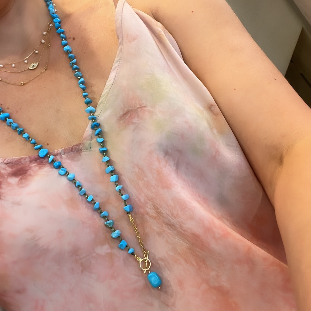 Turquoise long necklace — Melina Fachidis (7)