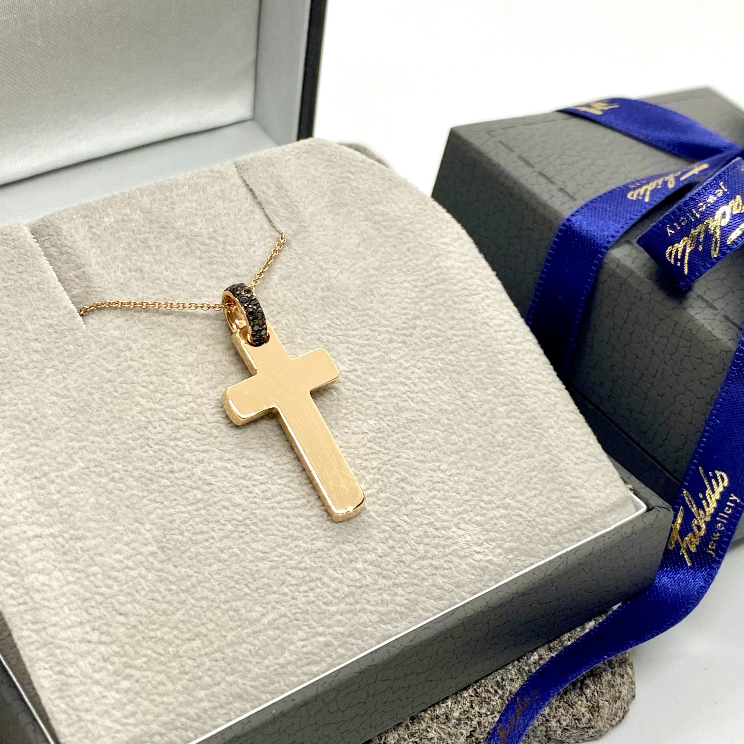 Rose gold black diamond cross — Melina Fachidis (3)