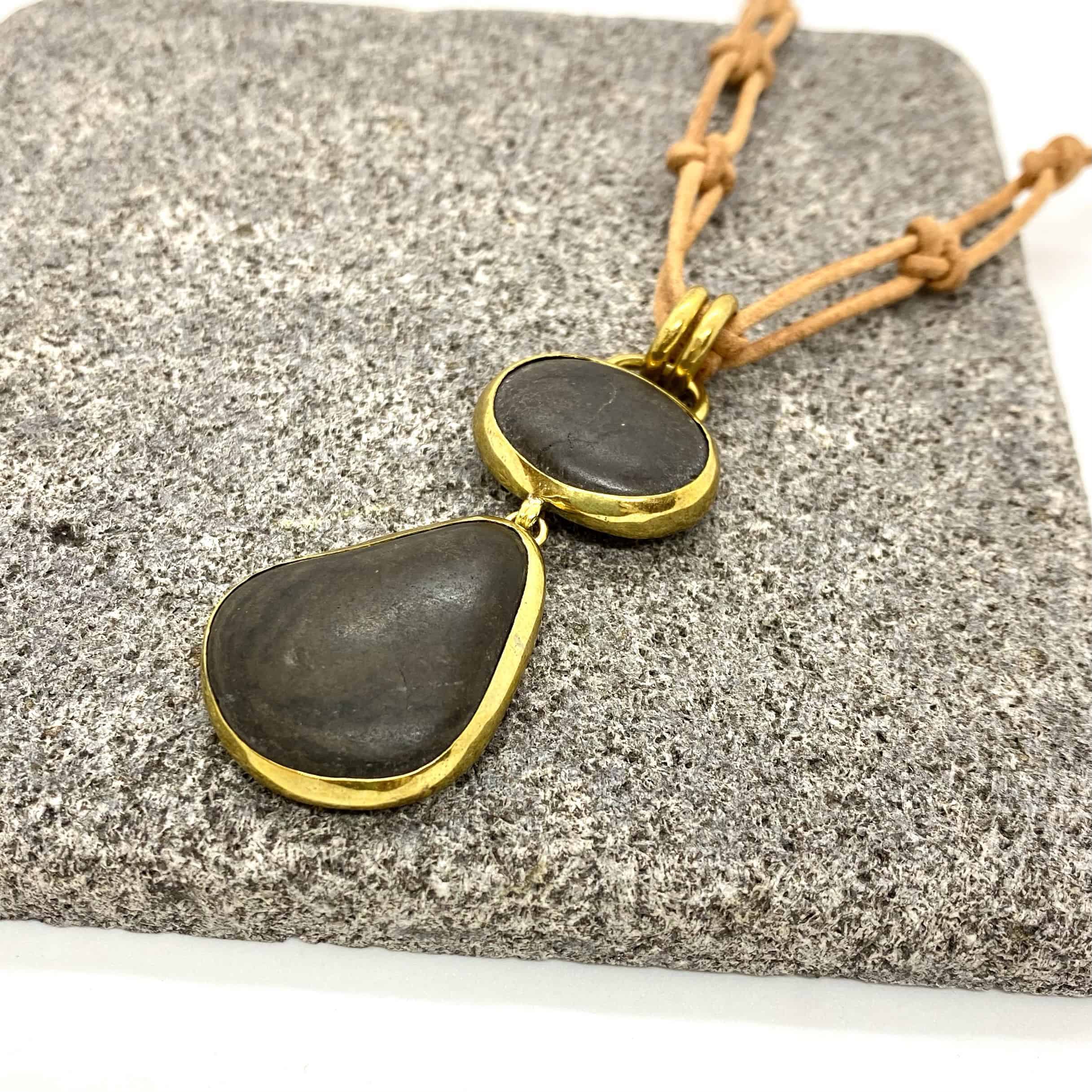 Double sea pebble necklace — Melina Fachidis (4)
