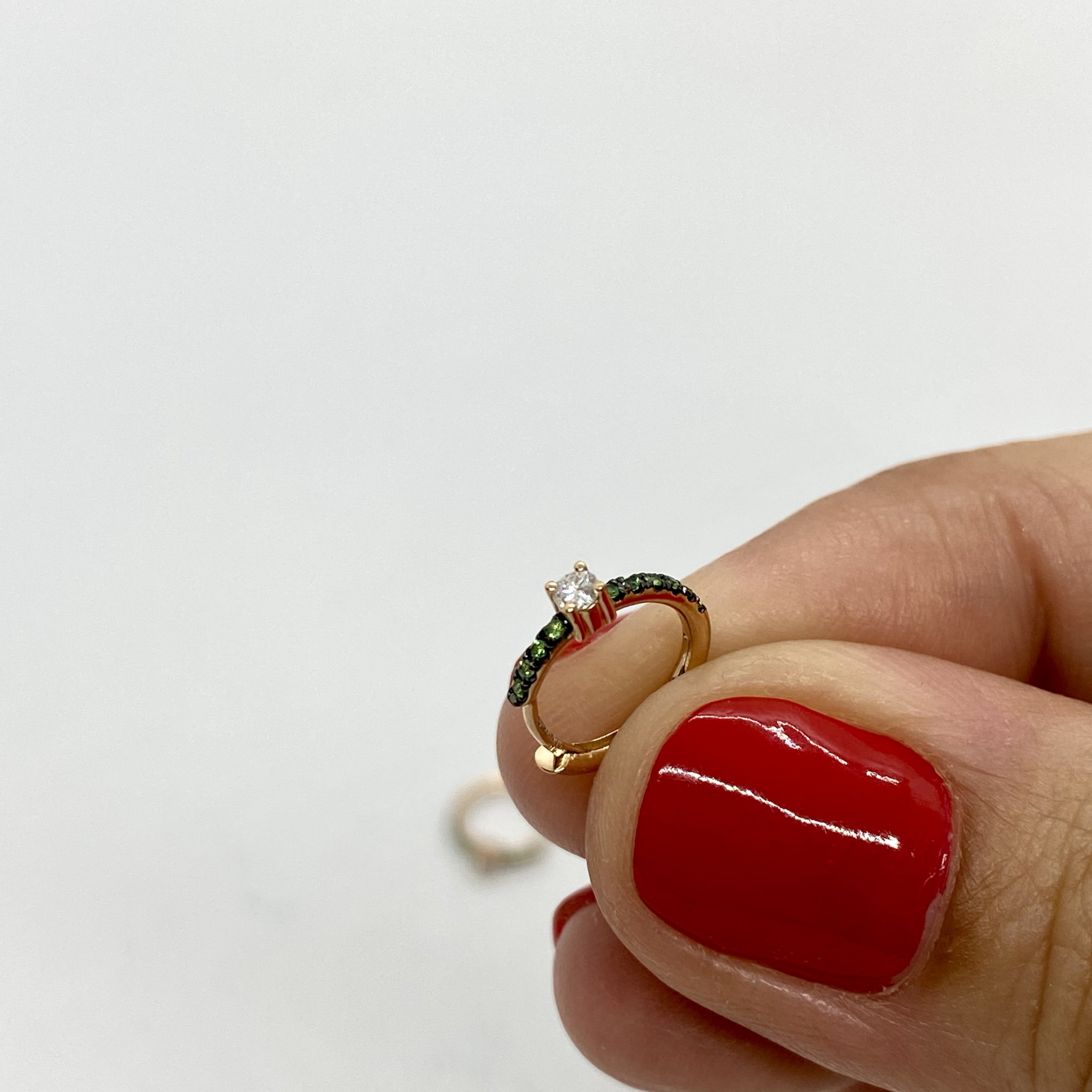 Tzavorite and diamond hoops — Melina Fachidis (2)