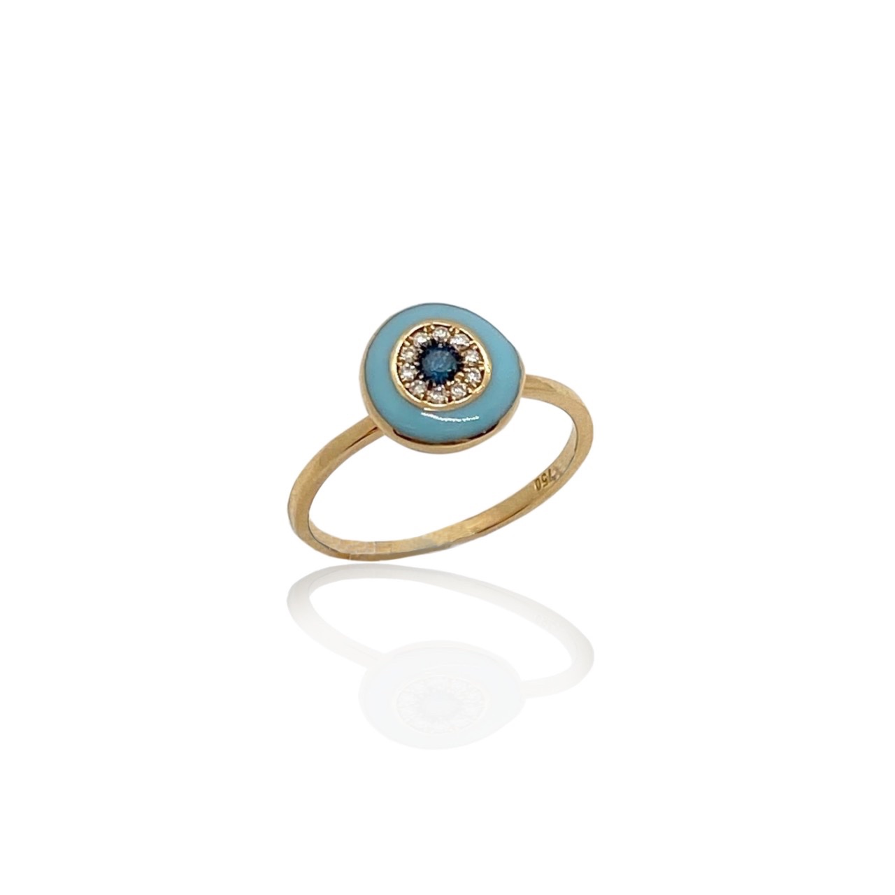 Turquoise enameled eye ring — Melina Fachidis