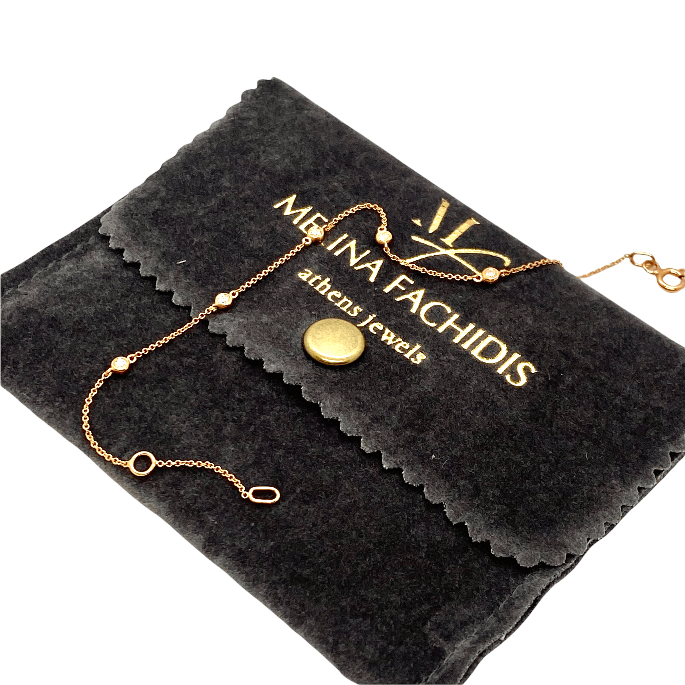 Five diamond chain bracelet — Melina Fachidis (3)