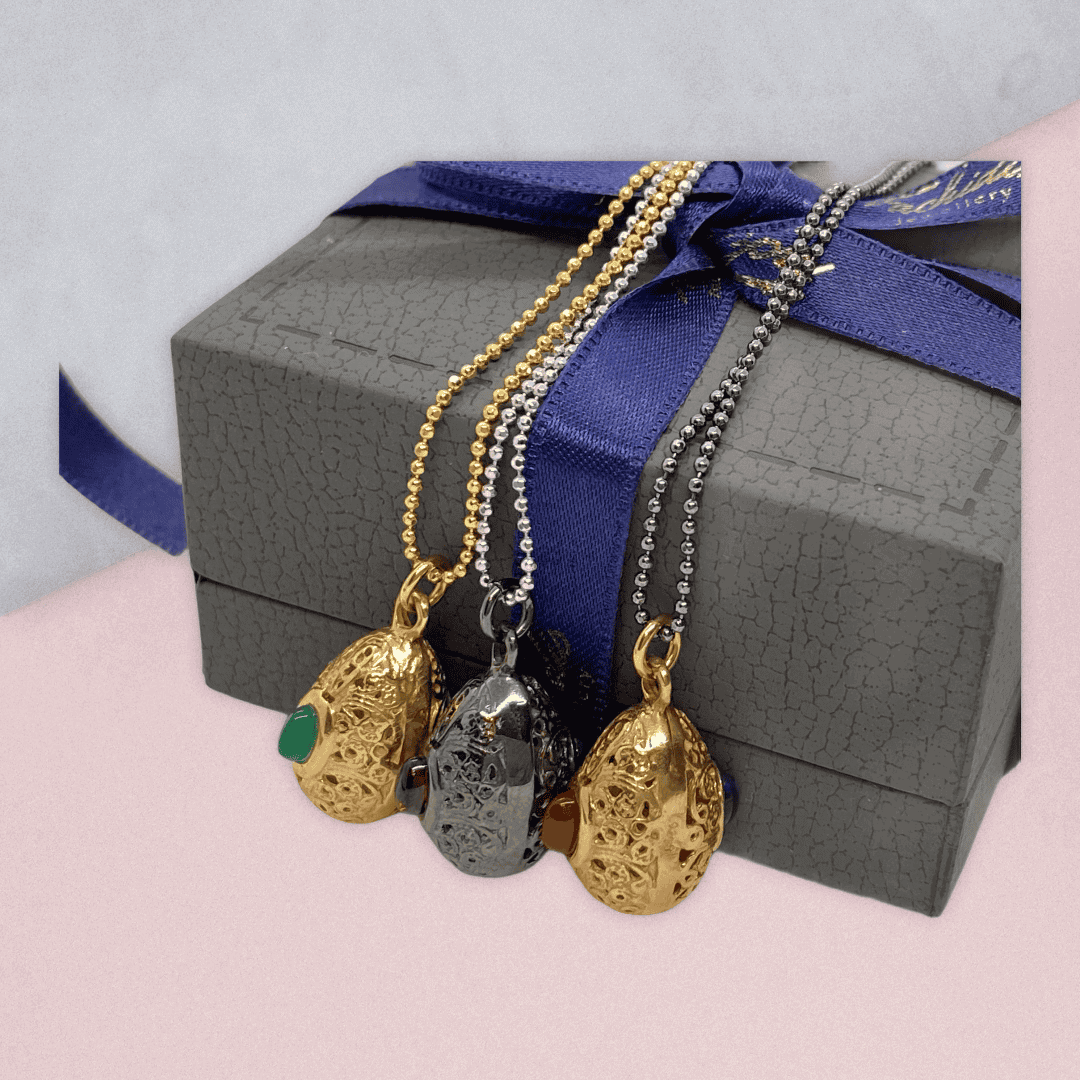 Rose gold egg silver pendant — Melina Fachidis (7)