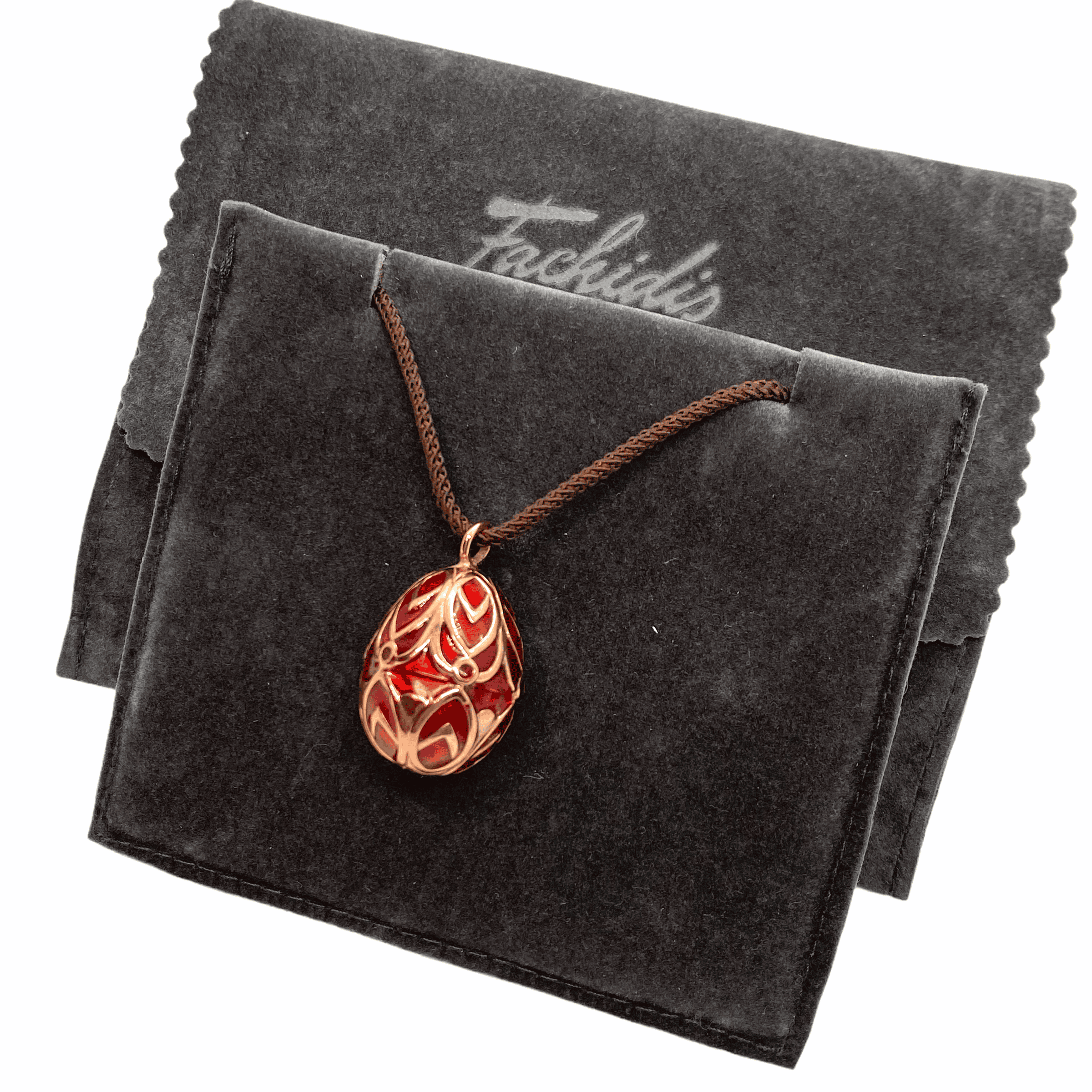 Fire red Easter egg arabesque pendant — Melina Fachidis (2)
