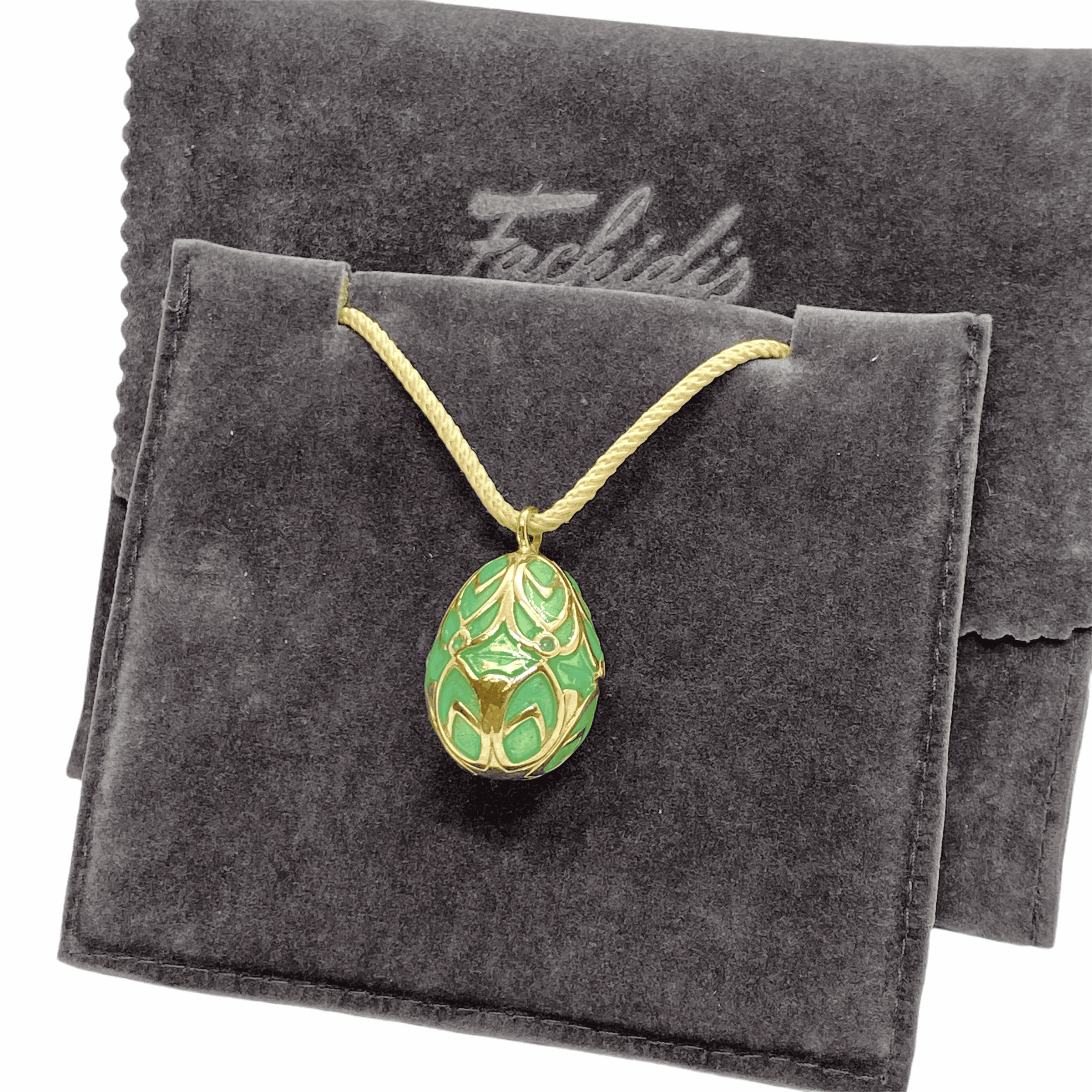 Light green enamel Easter egg pendant — Melina Fachidis (2)