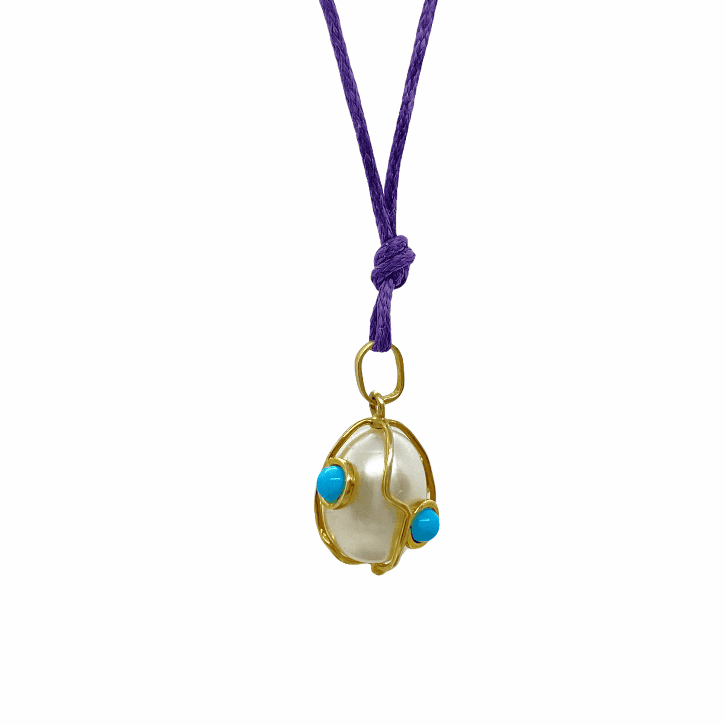Pearl egg turquoise charm — Melina Fachidis