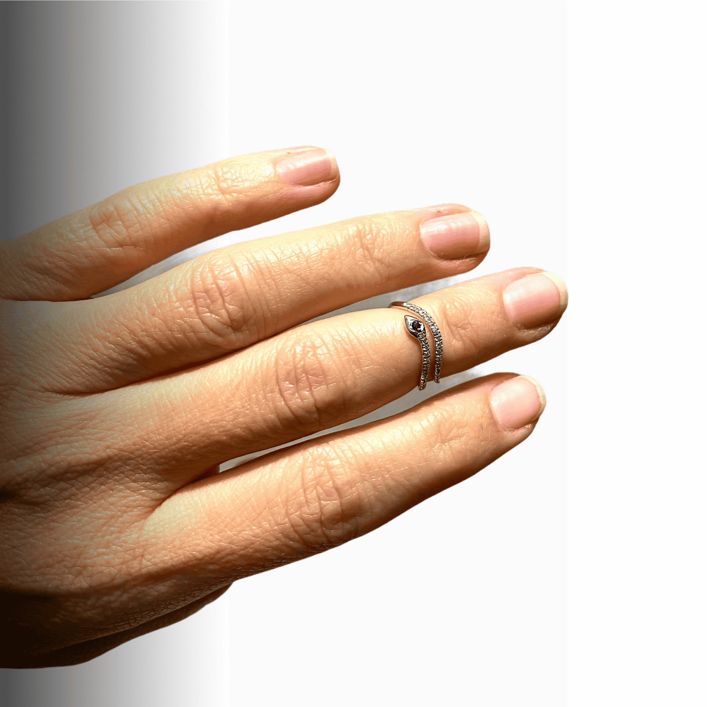 Midi diamond snake ring — Melina Fachidis (2)