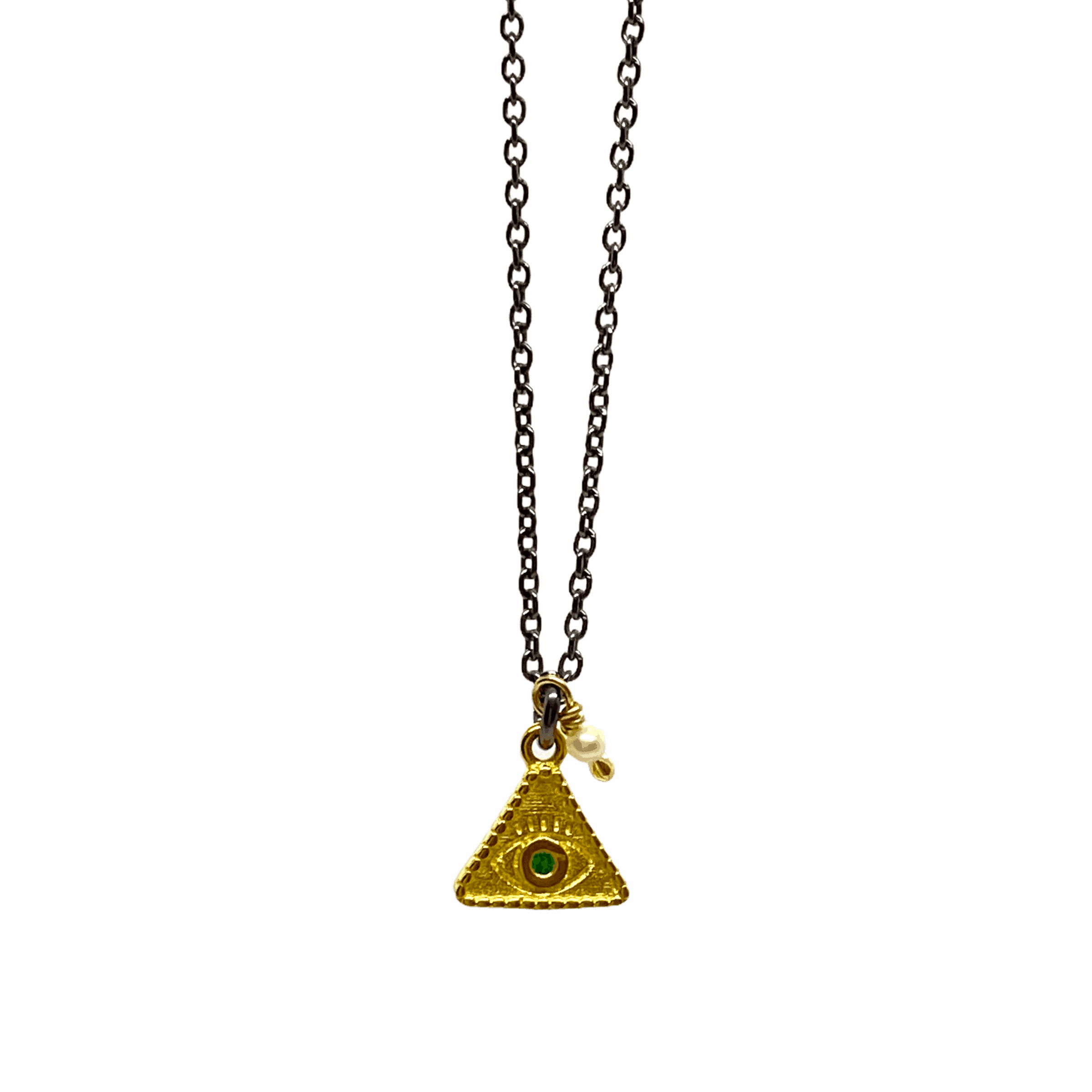 Boho chick triangular eye pendant — Melina Fachidis