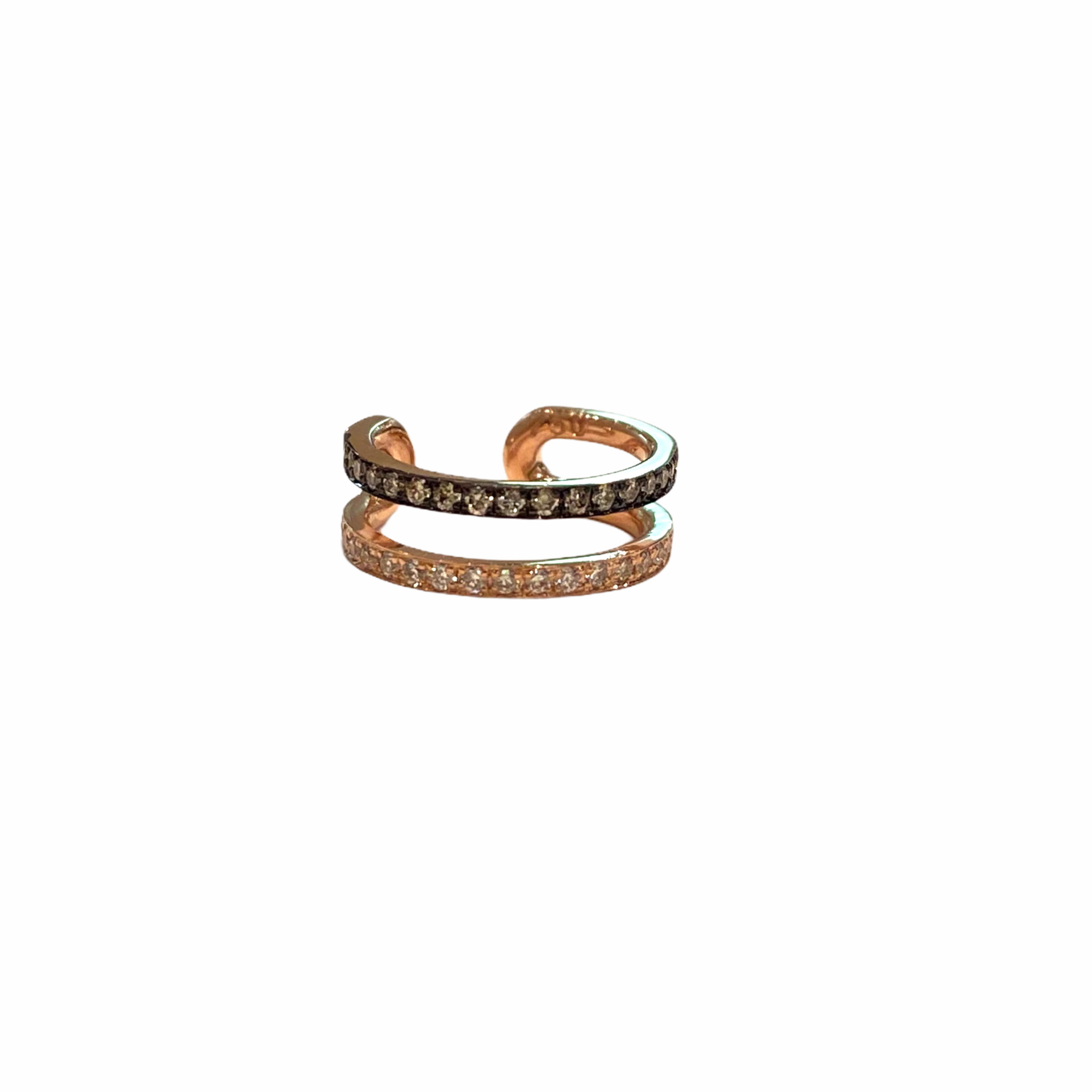 Cuff earring with white and champagne diamonds — Melina Fachidis (2)