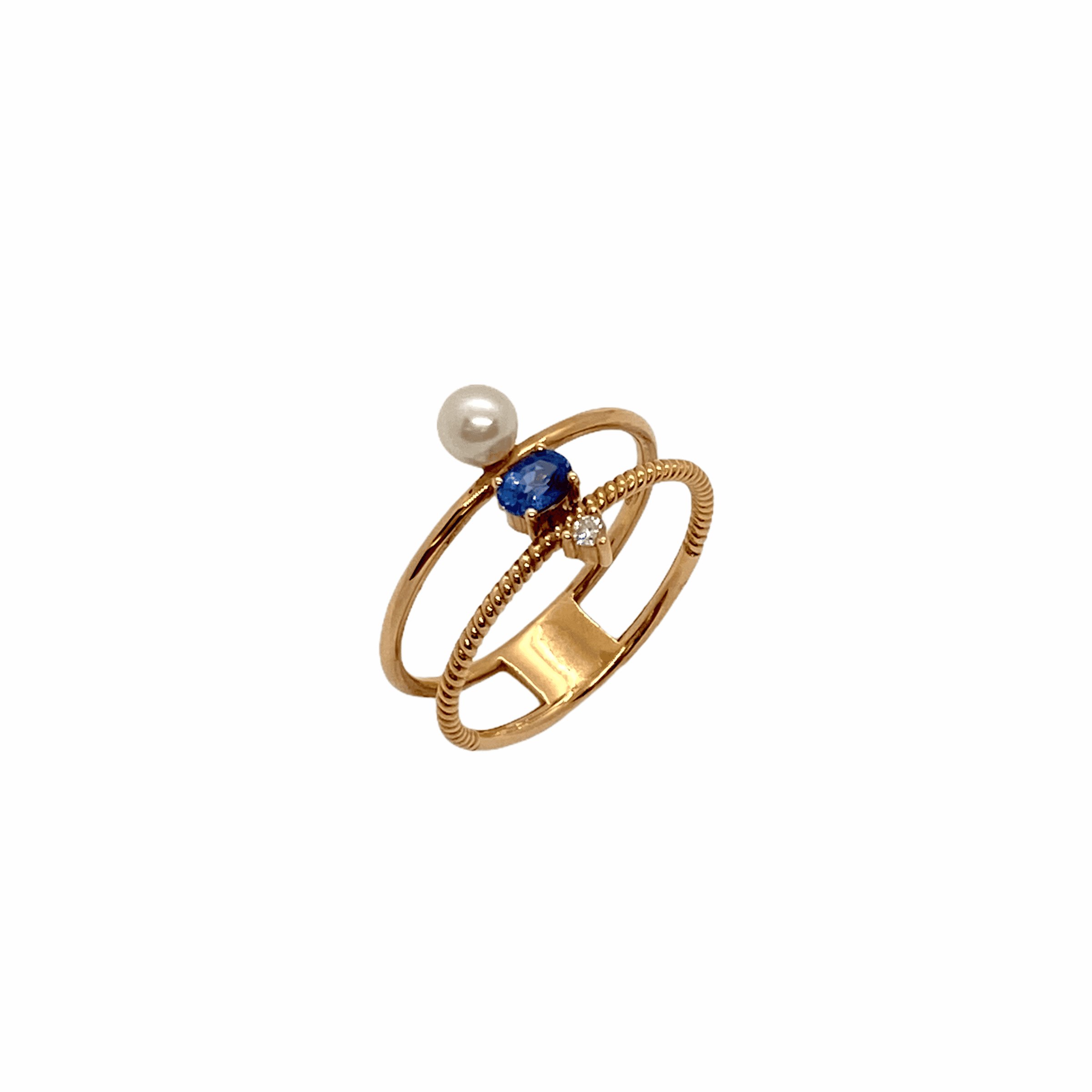 Double line sapphire and pearl diamond ring — Melina Fachidis (4)