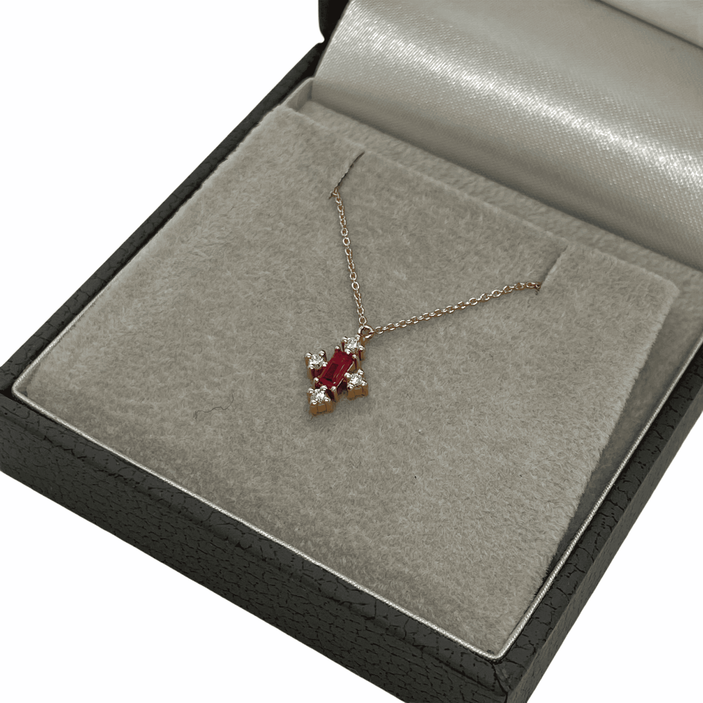 Baguette ruby and diamond cross — Melina Fachidis (4)