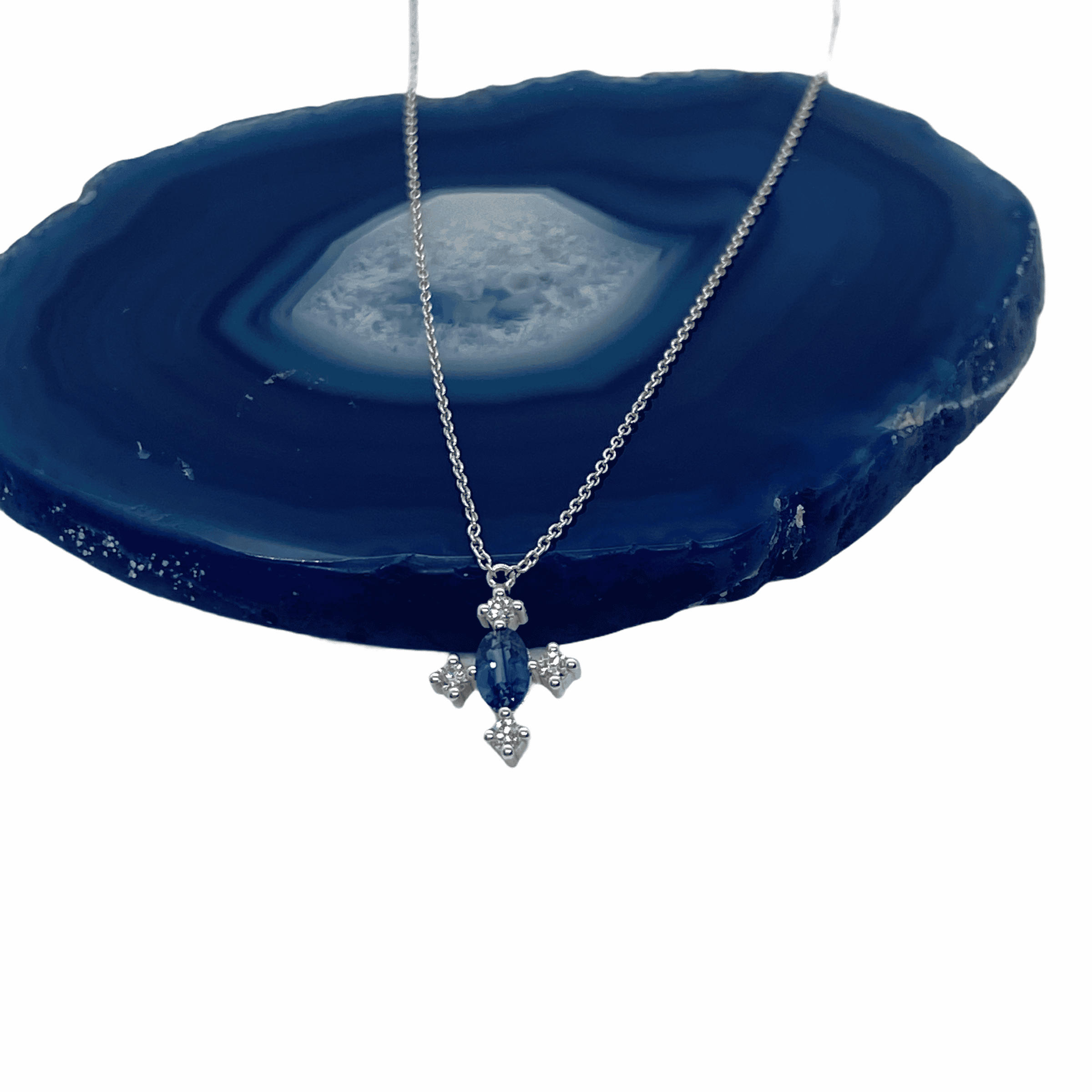 Oval sapphire and diamond cross pendant — Melina Fachidis (3)