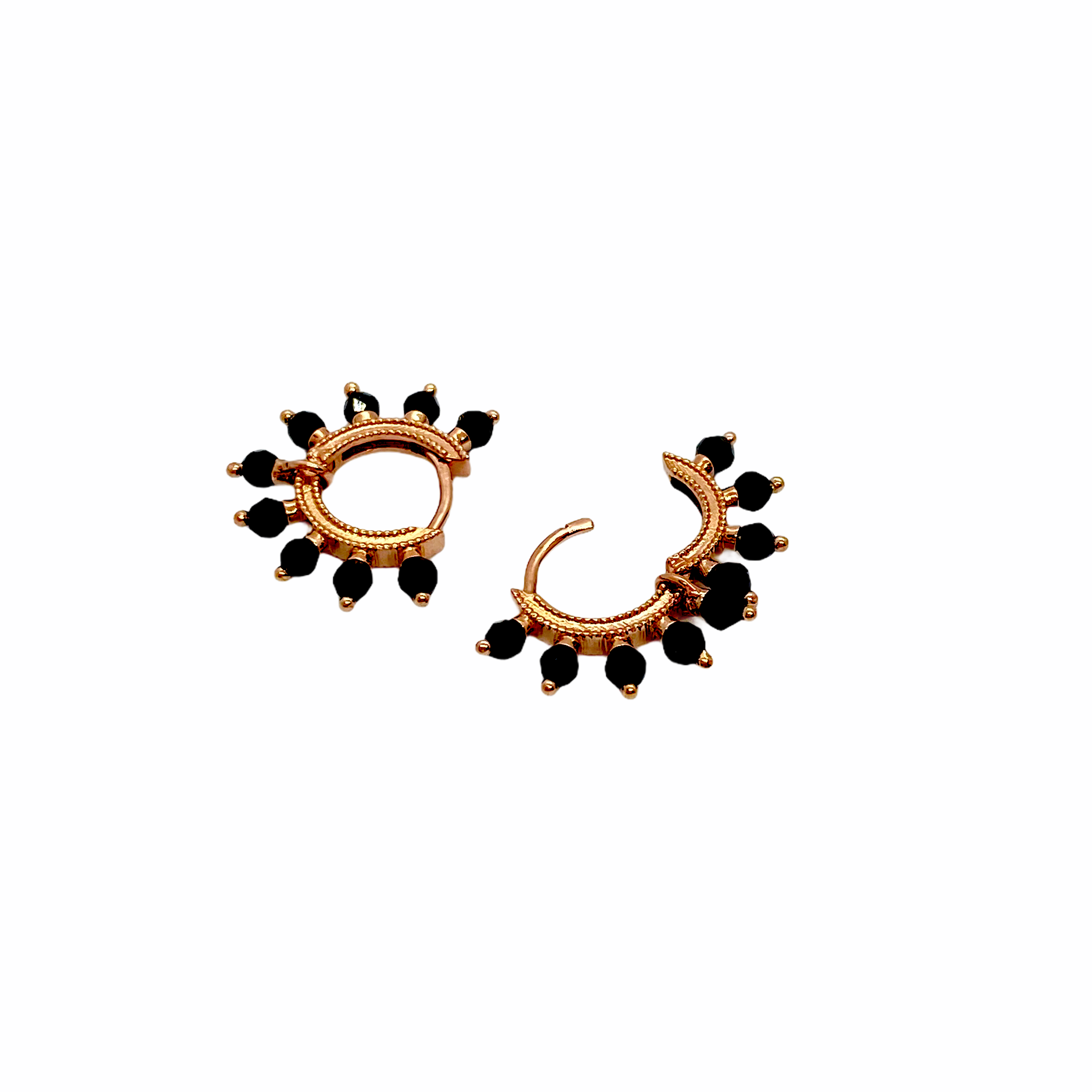 Black spinel small hoops — Melina Fachidis (2)