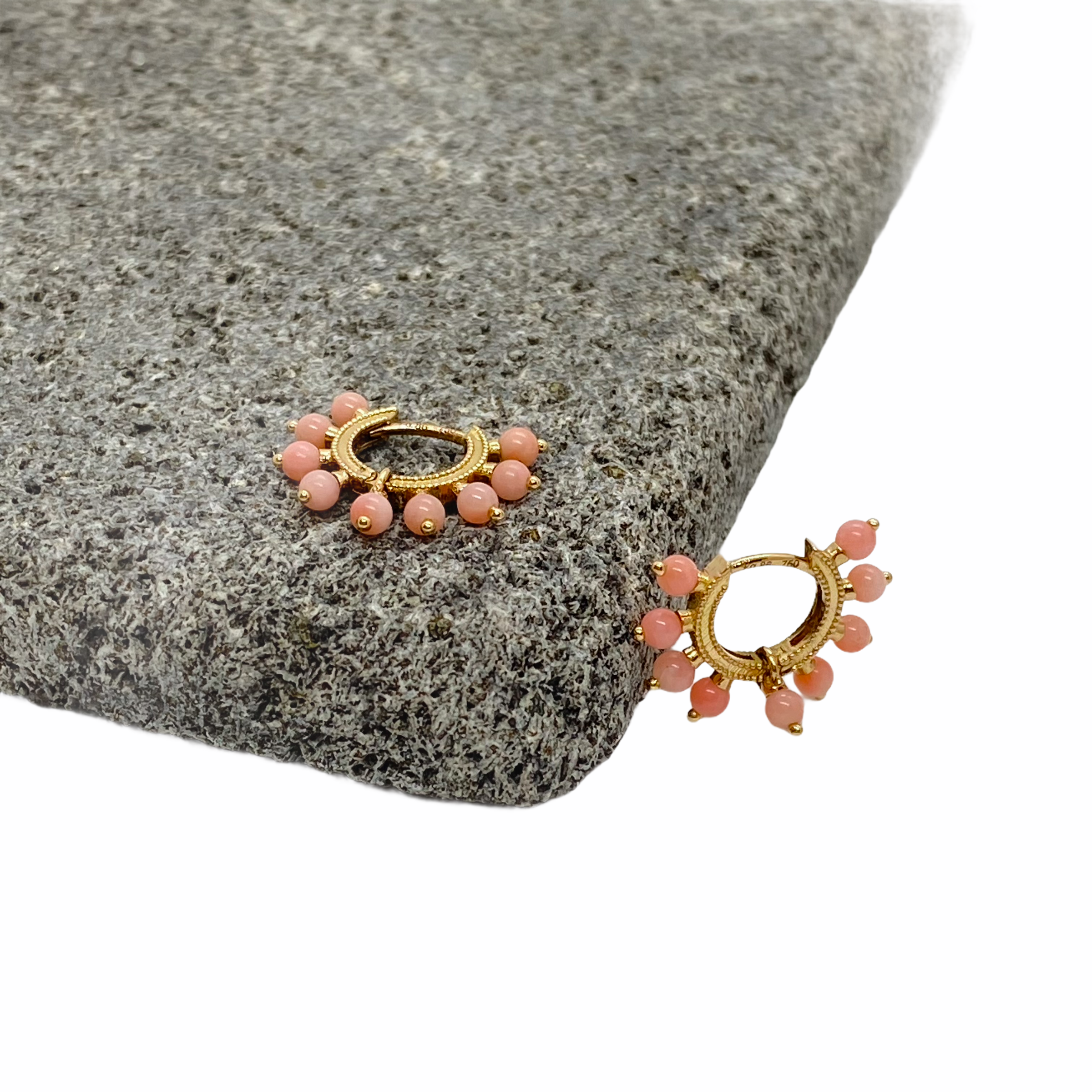 Angel pink coral hoops — Melina Fachidis (3)