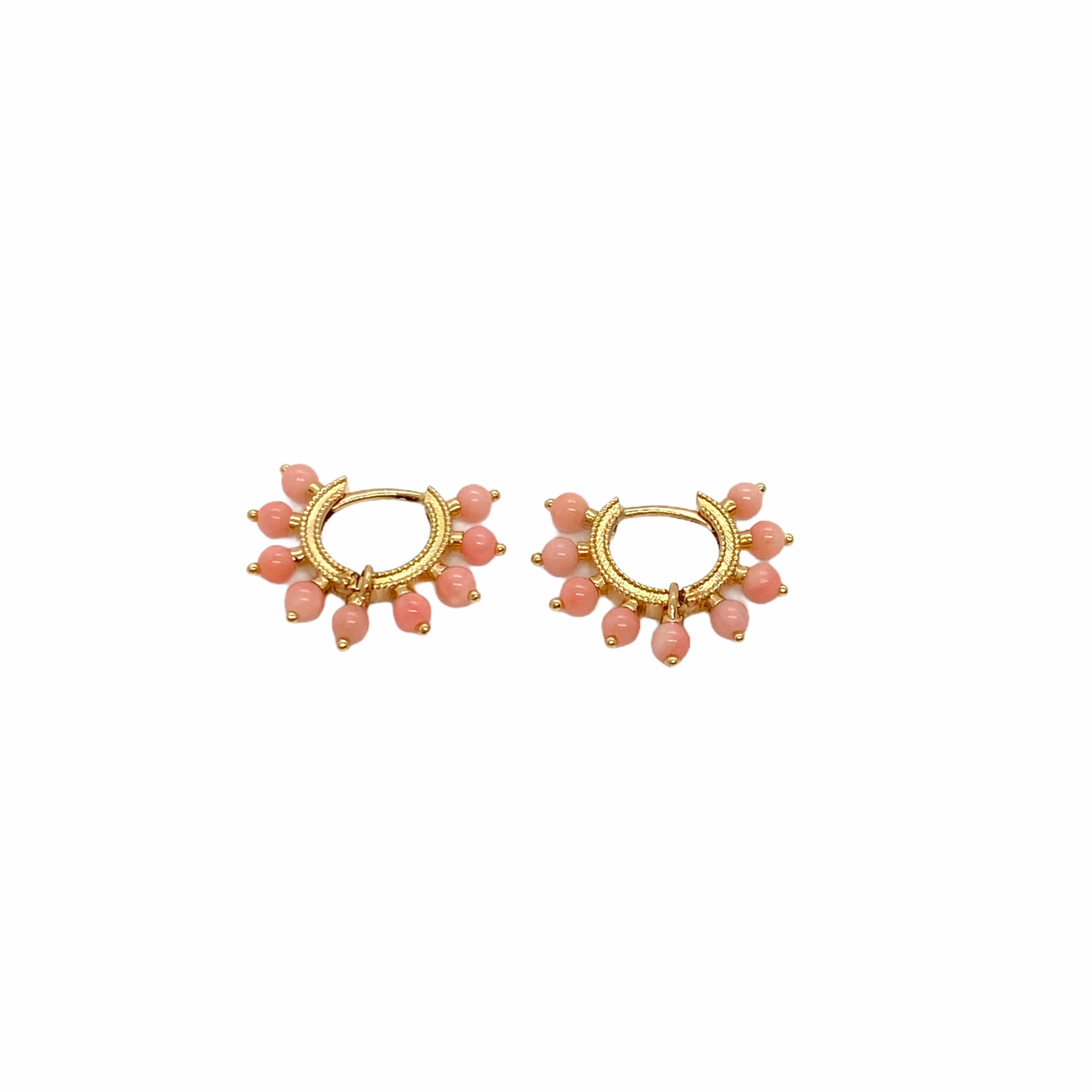 Angel pink coral hoops — Melina Fachidis (2)
