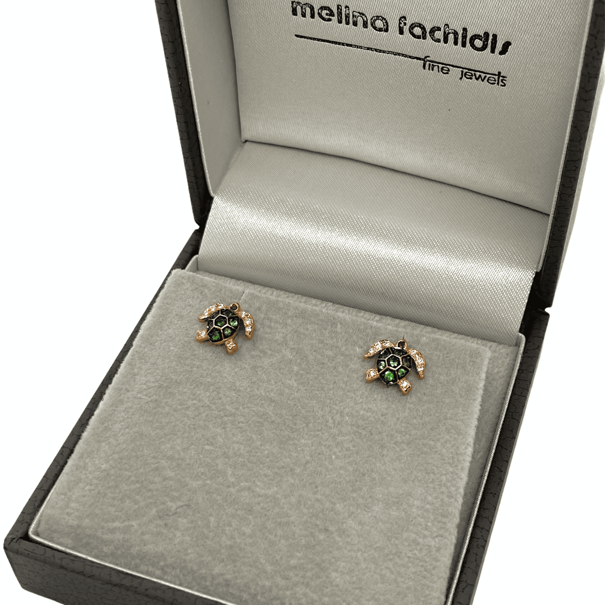 Turtle stud tsavorite earrings — Melina Fachidis (7)