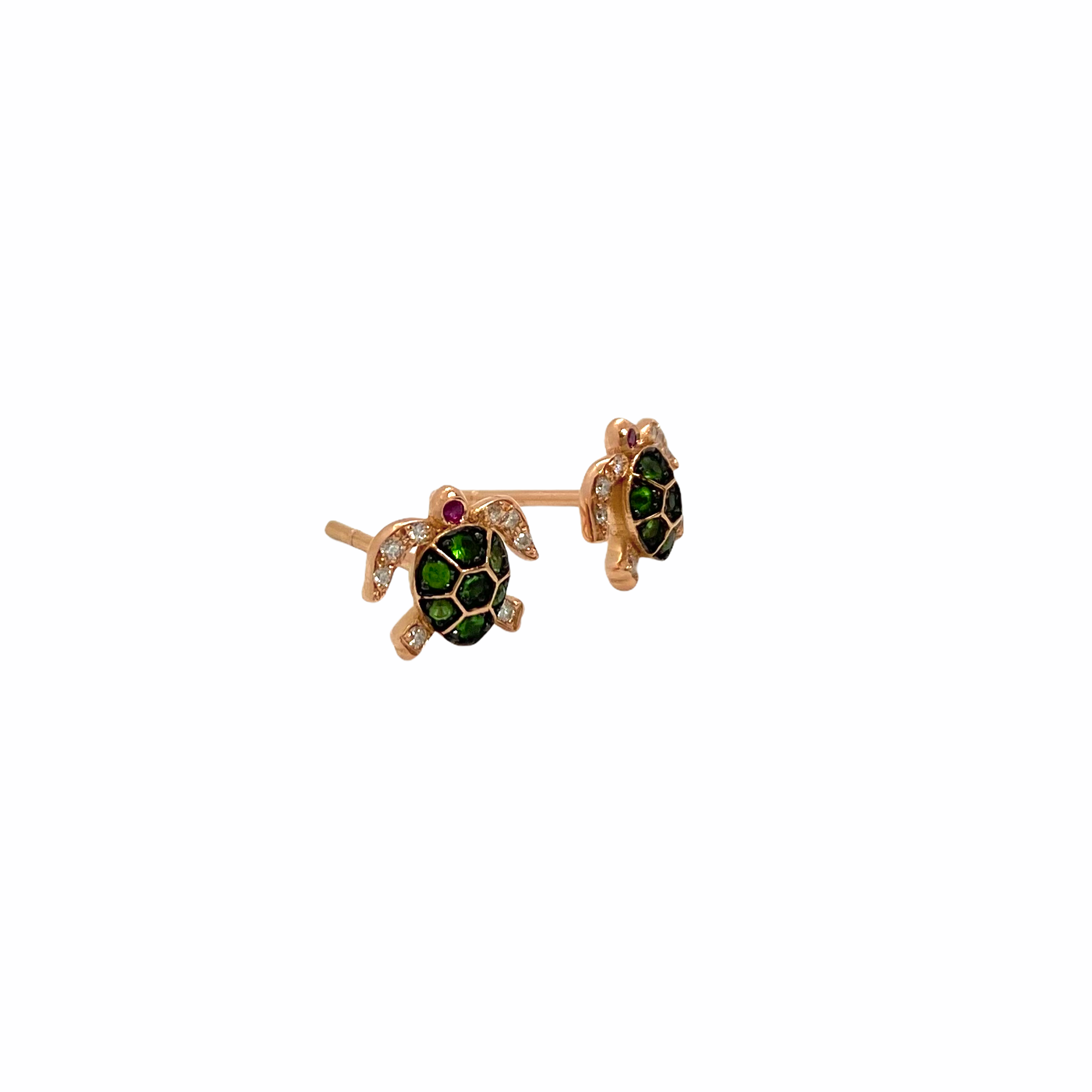Turtle stud tsavorite earrings — Melina Fachidis (4)