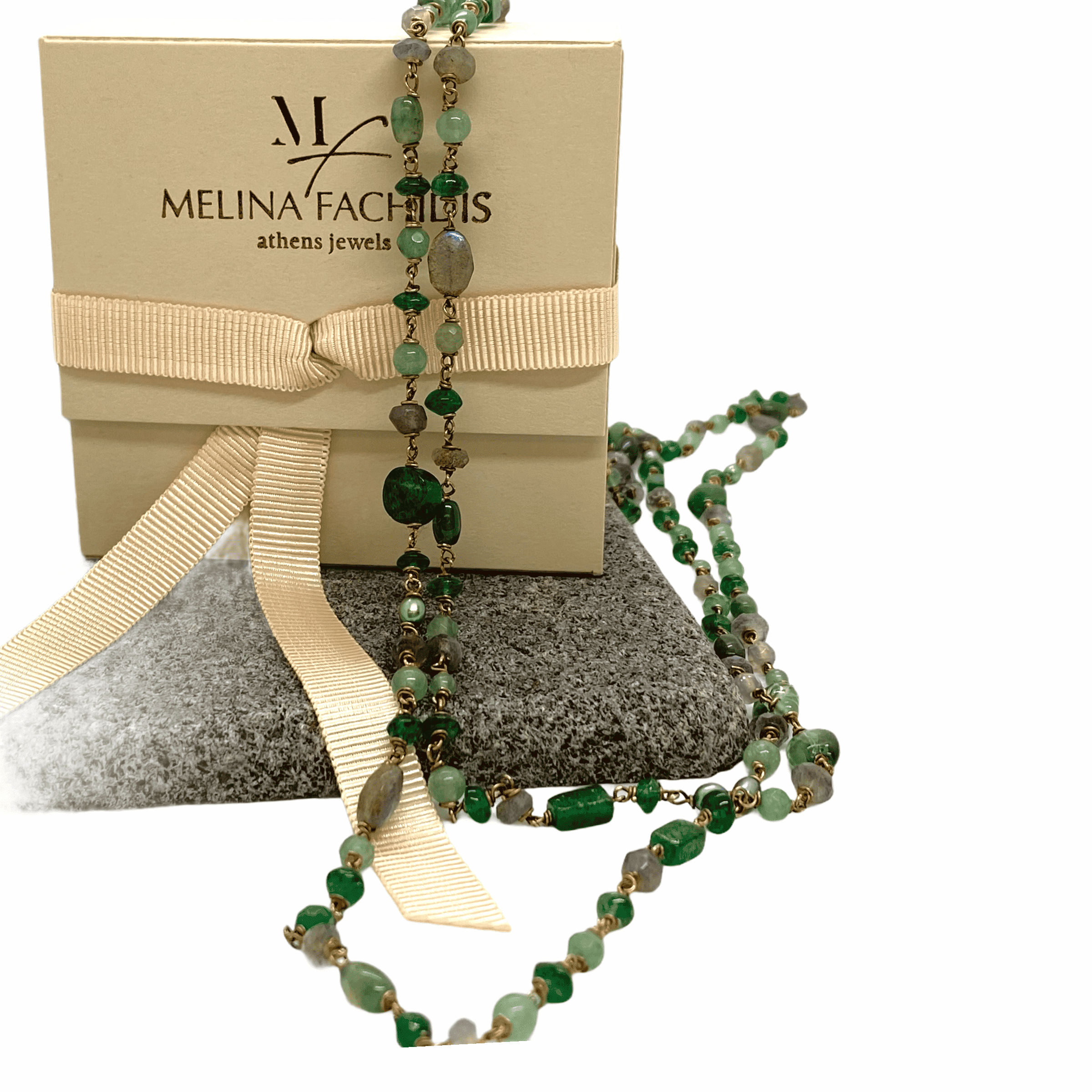Multi color long necklace rosario — Melina Fachidis (5)