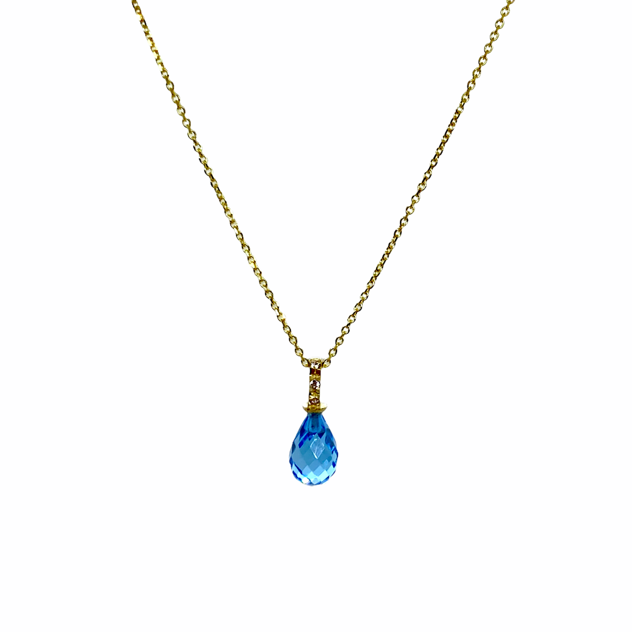 Blue topaz drop pendant — Melina Fachidis