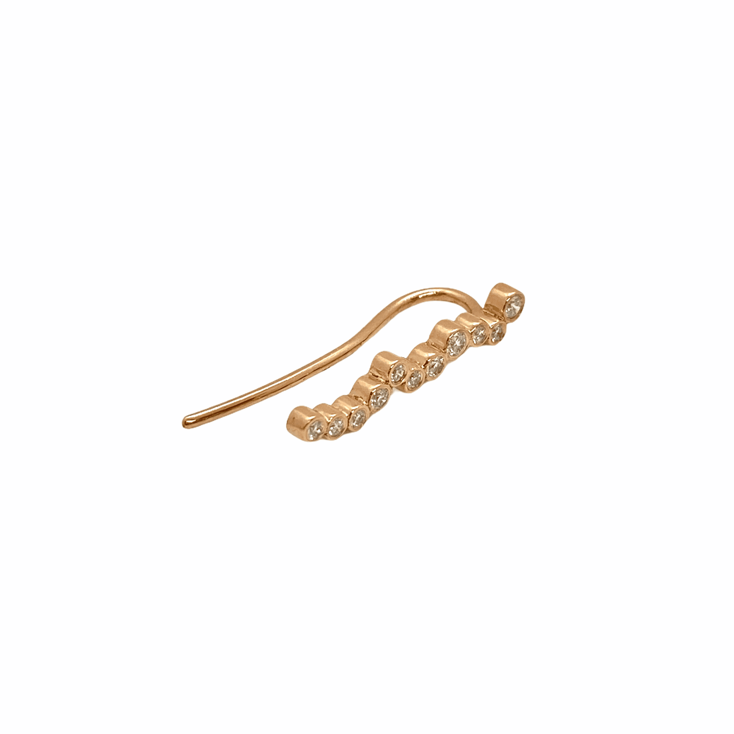 Climber 11 diamond rose gold single earring — Melina Fachidis (2)