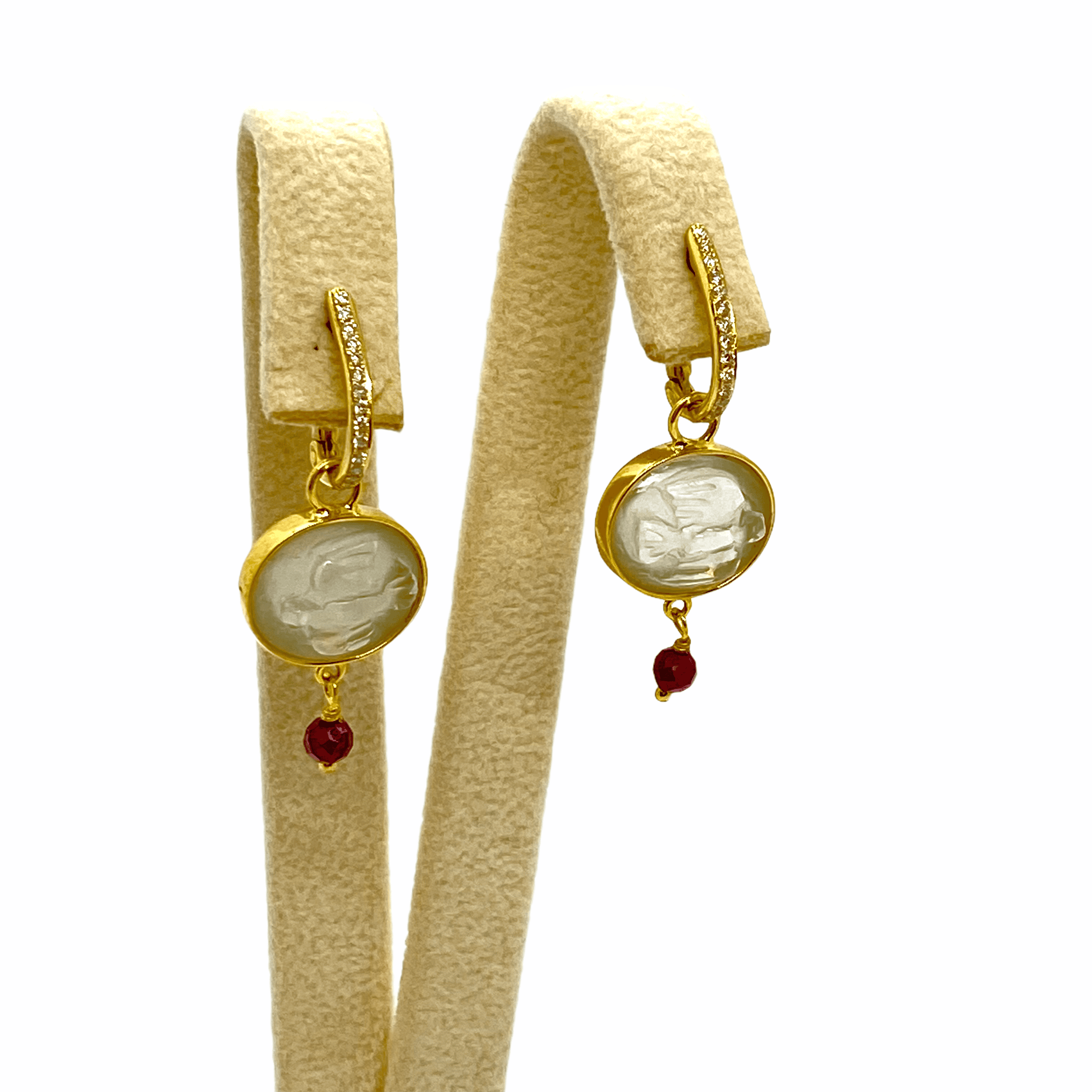 Romantic rock crystal carved earrings — Melina Fachidis (3)
