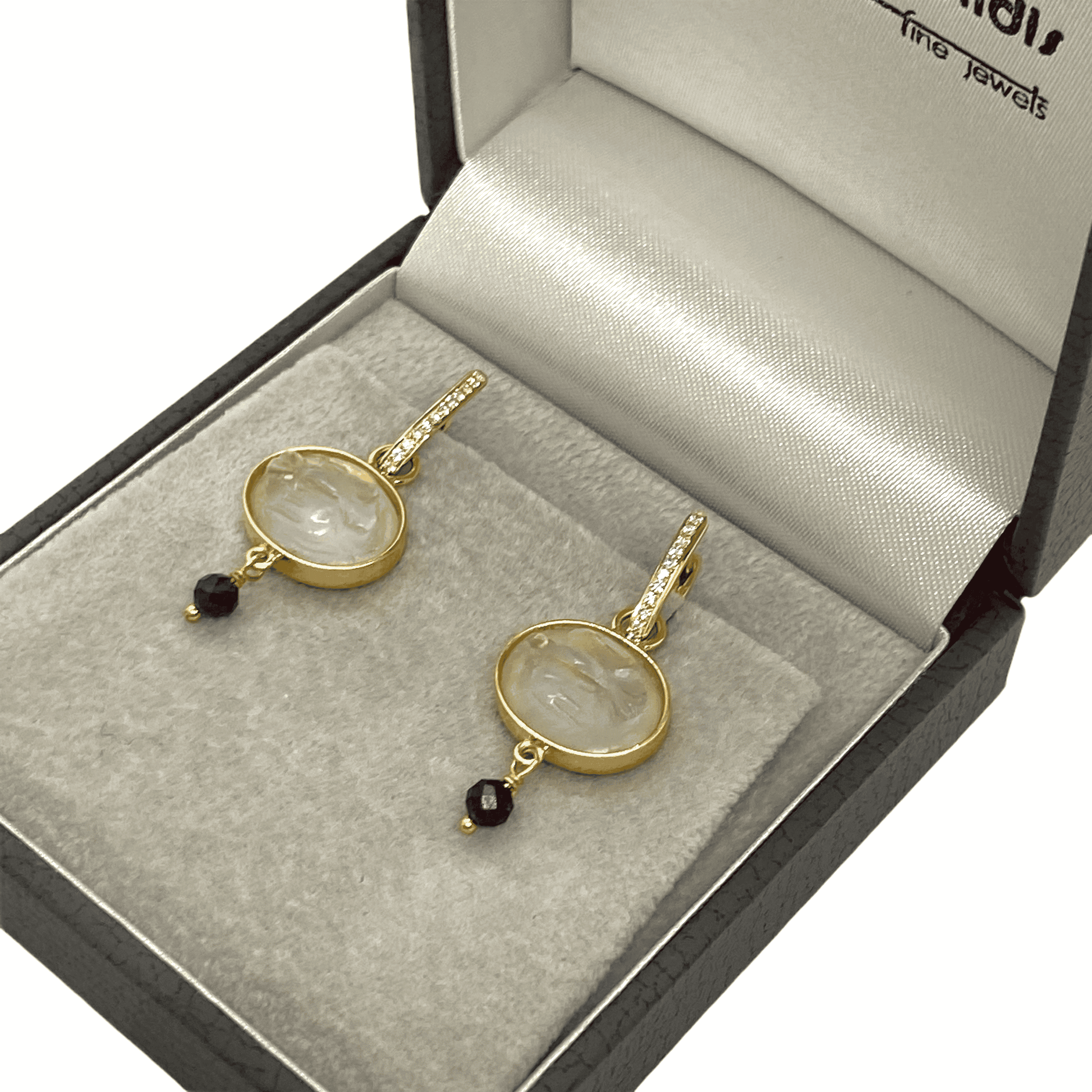 Romantic rock crystal carved earrings — Melina Fachidis (4)