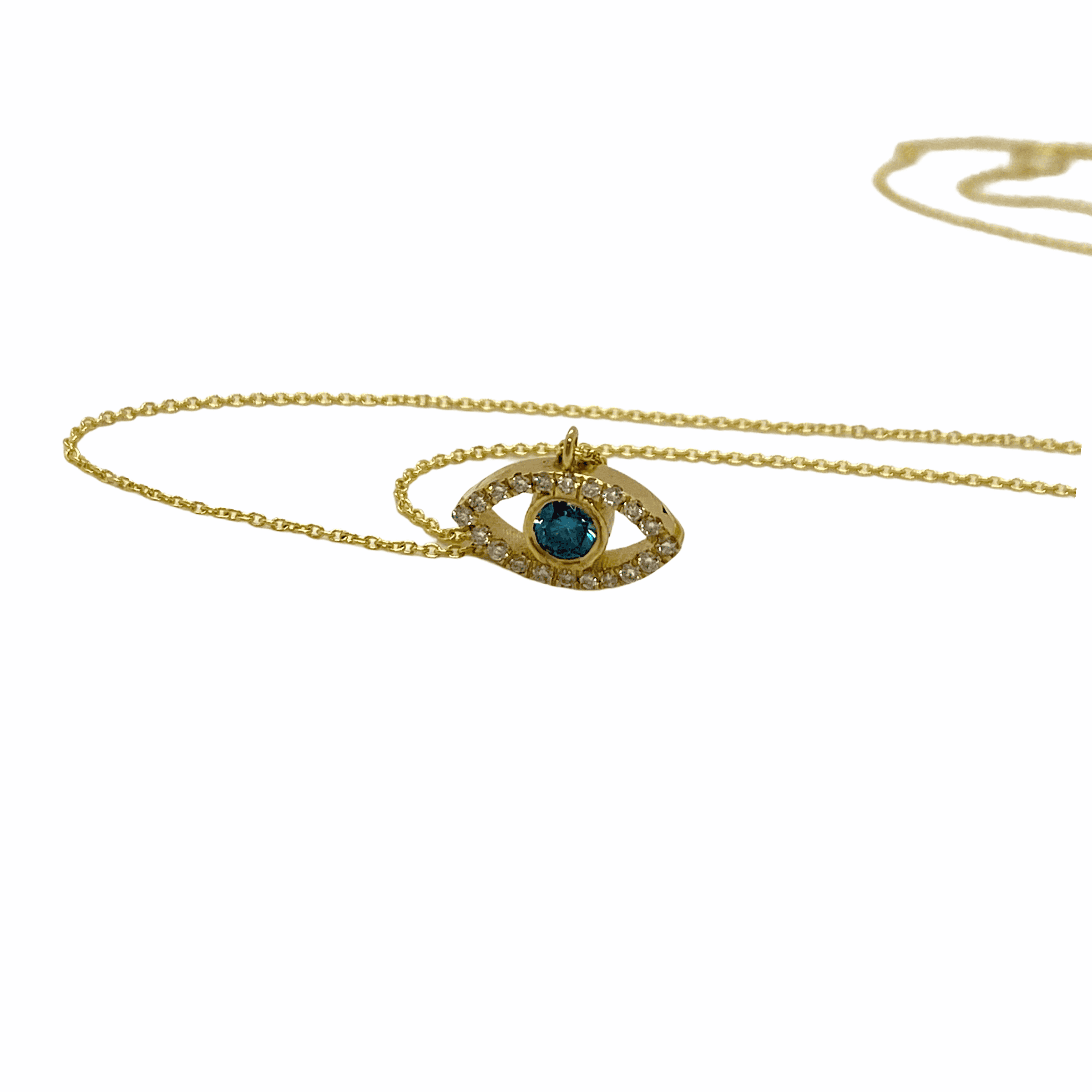 Blue sapphire and white diamond eye shaped pendant — Melina Fachidis (3)