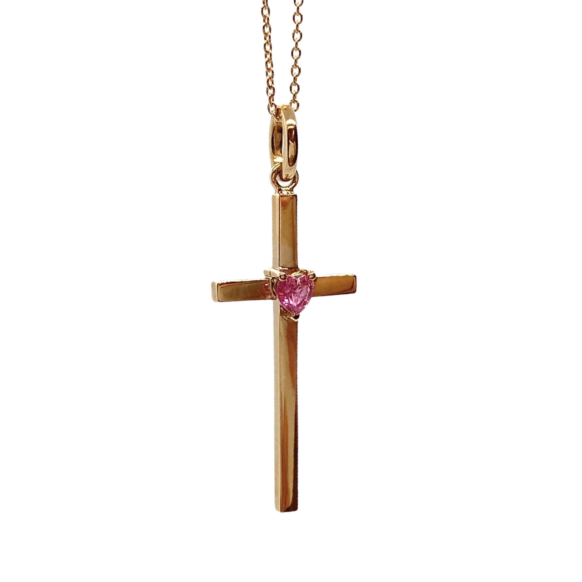 Heart tourmaline cross pendant — Melina Fachidis (3)
