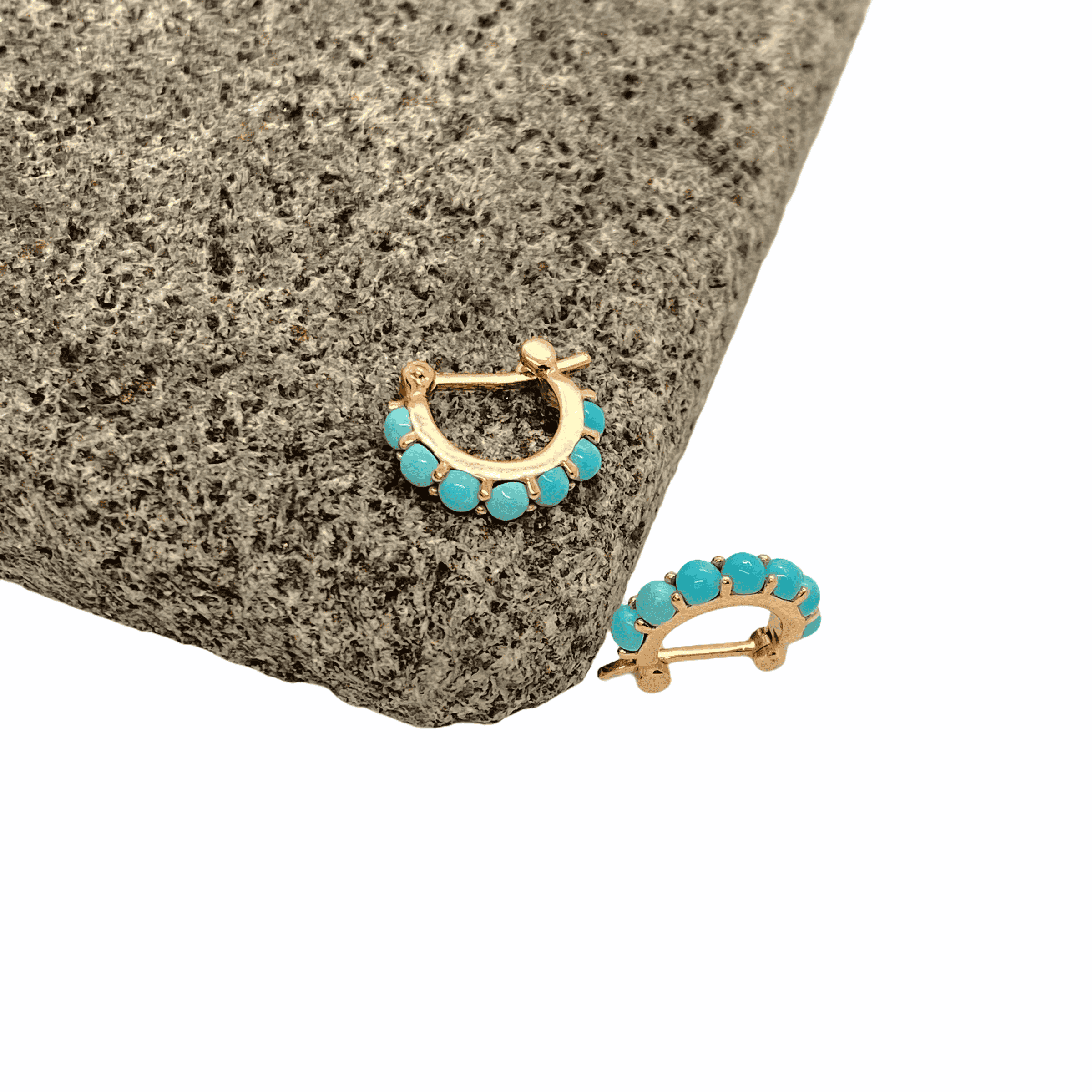 Turquoise small round hoops — Melina Fachidis (4)