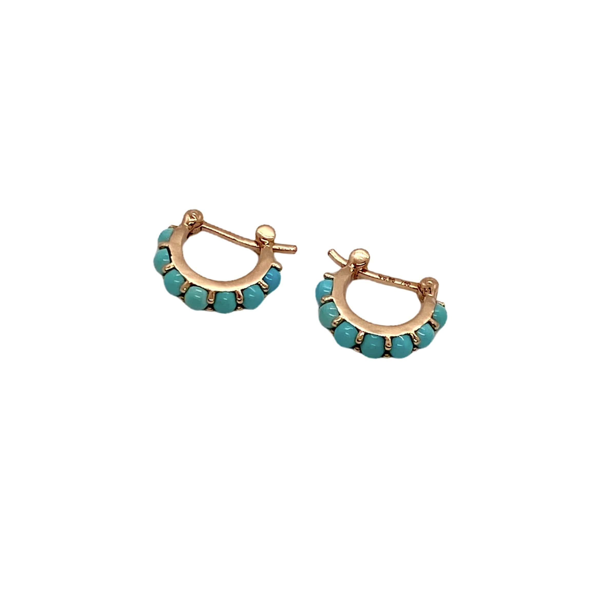 Turquoise small round hoops — Melina Fachidis (2)