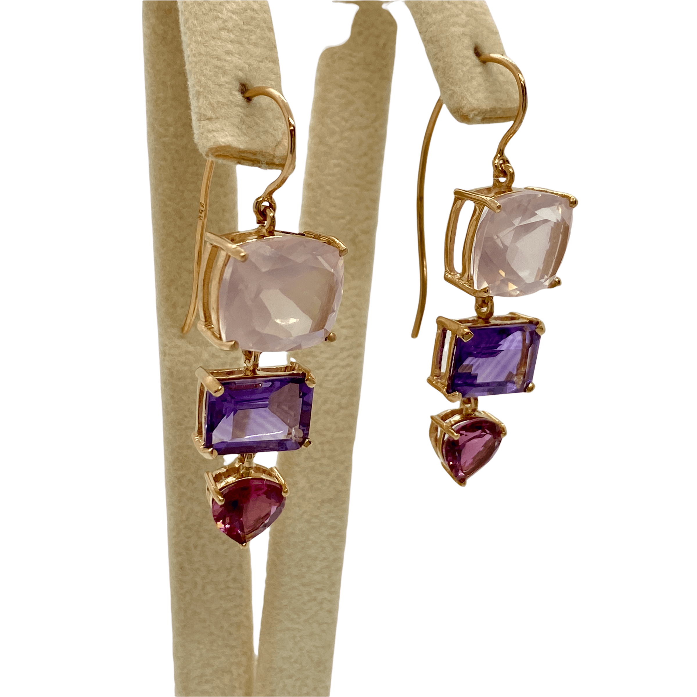 Triple long gemstone earrings — Melina Fachidis (2)