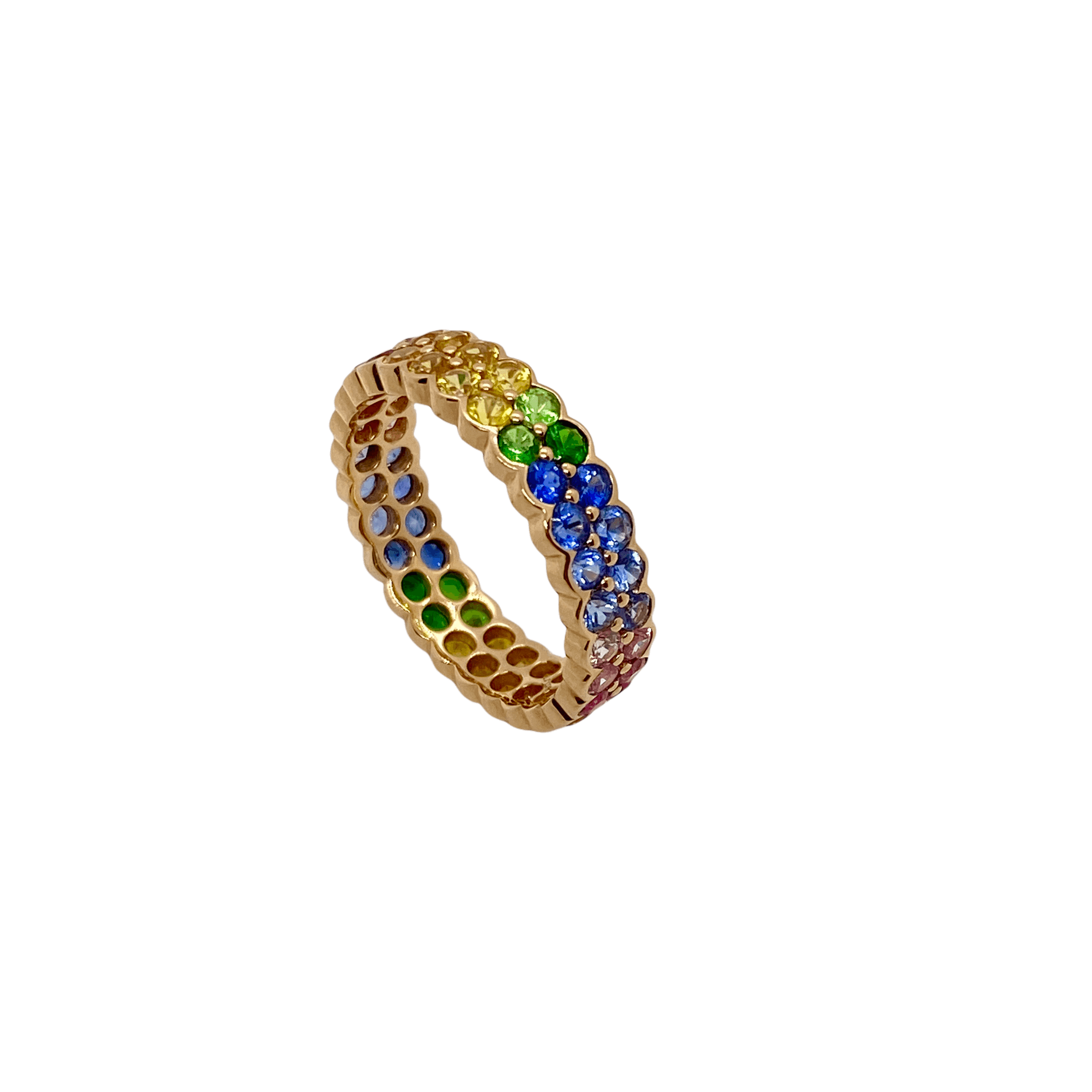 Rainbow multi color sapphire band — Melina Fachidis (3)