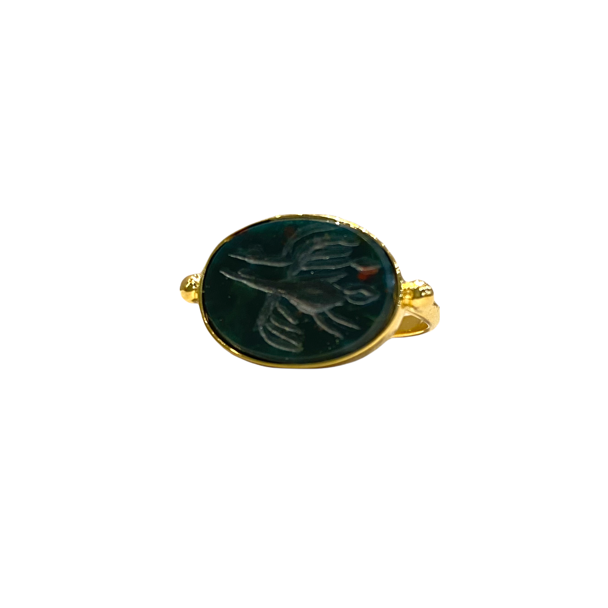 Bloodstone oval signet ring — Melina Fachidis (2)