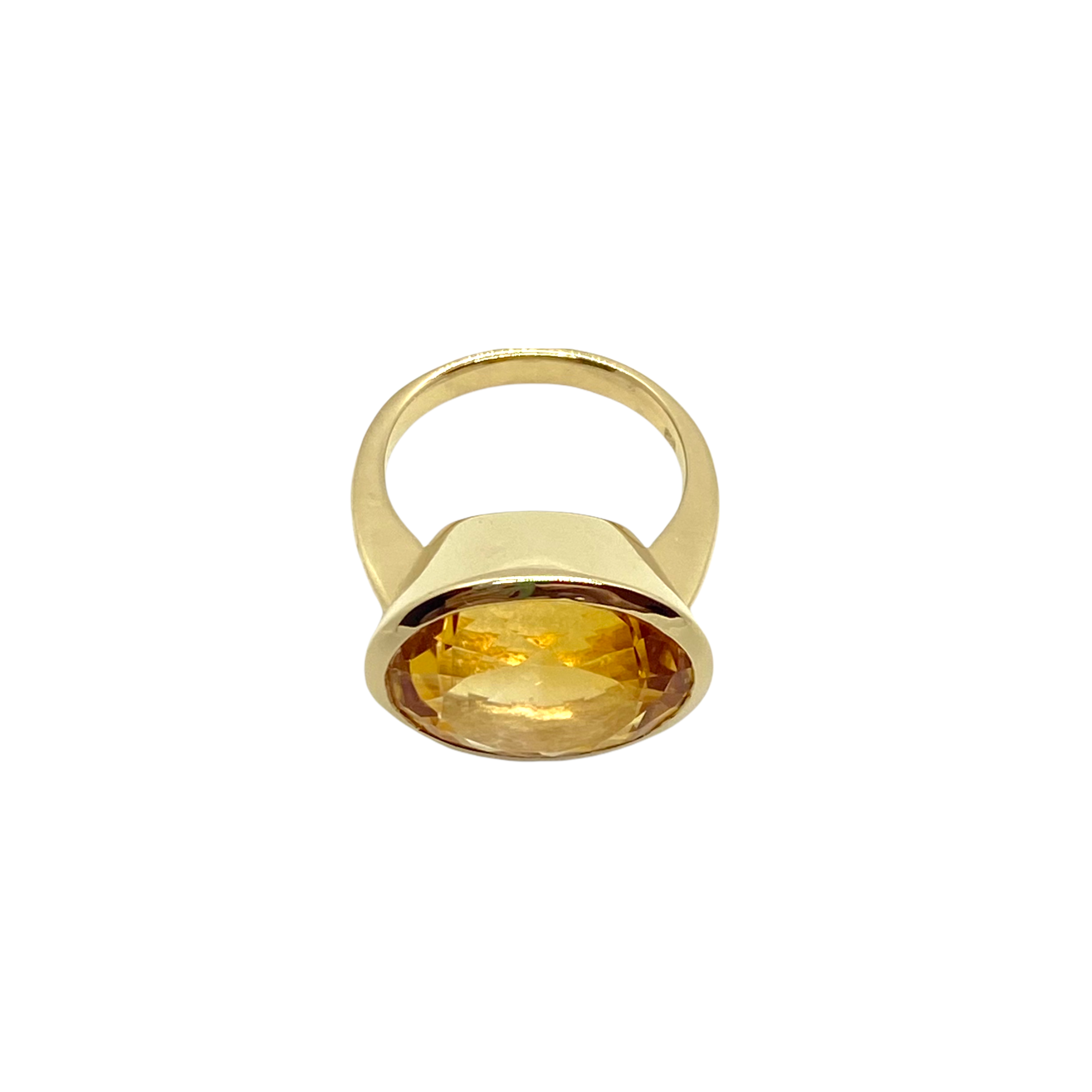 Huge oval citrine gold ring — Melina Fachidis (2)