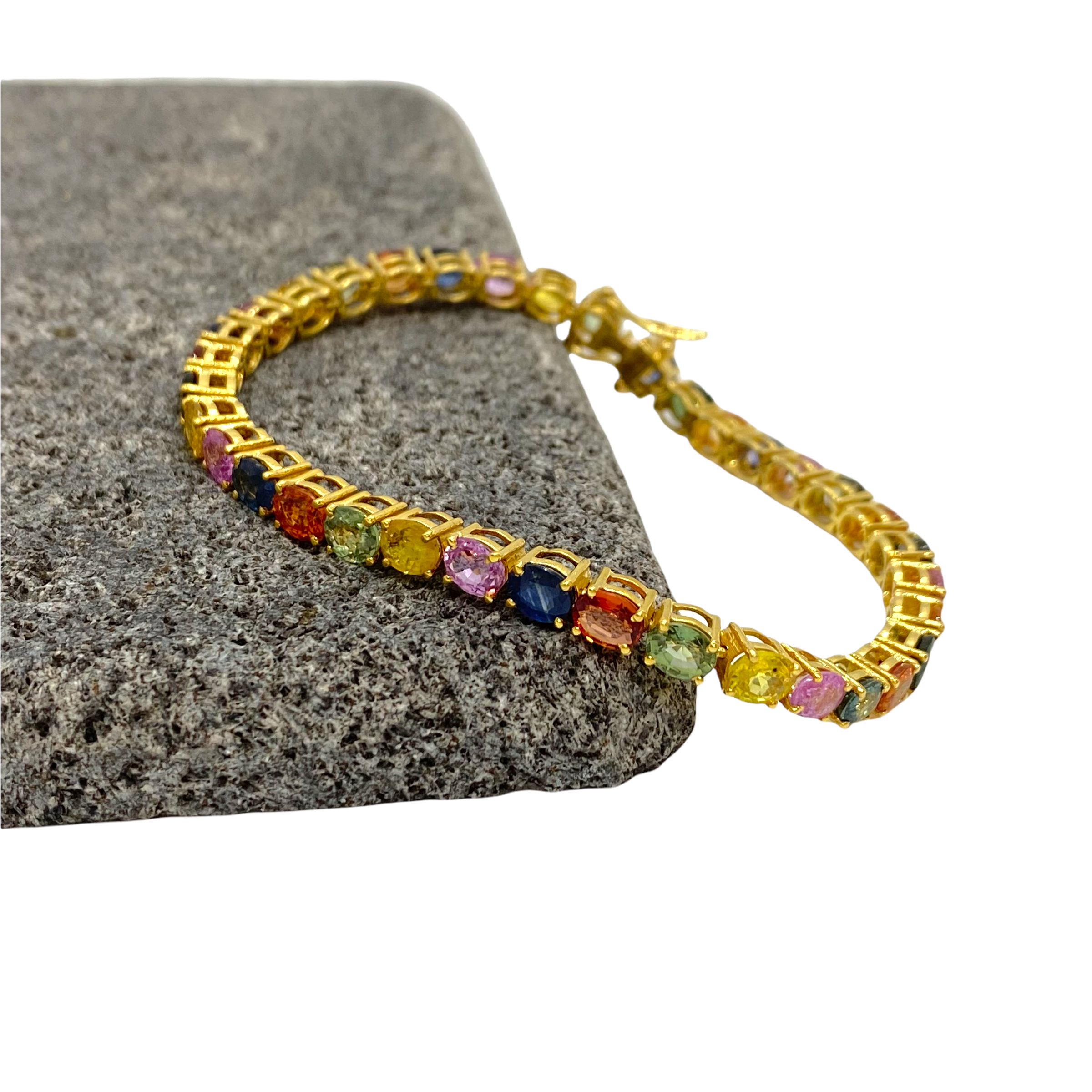 Colorful sapphire tennis bracelet — Melina Fachidis (4)