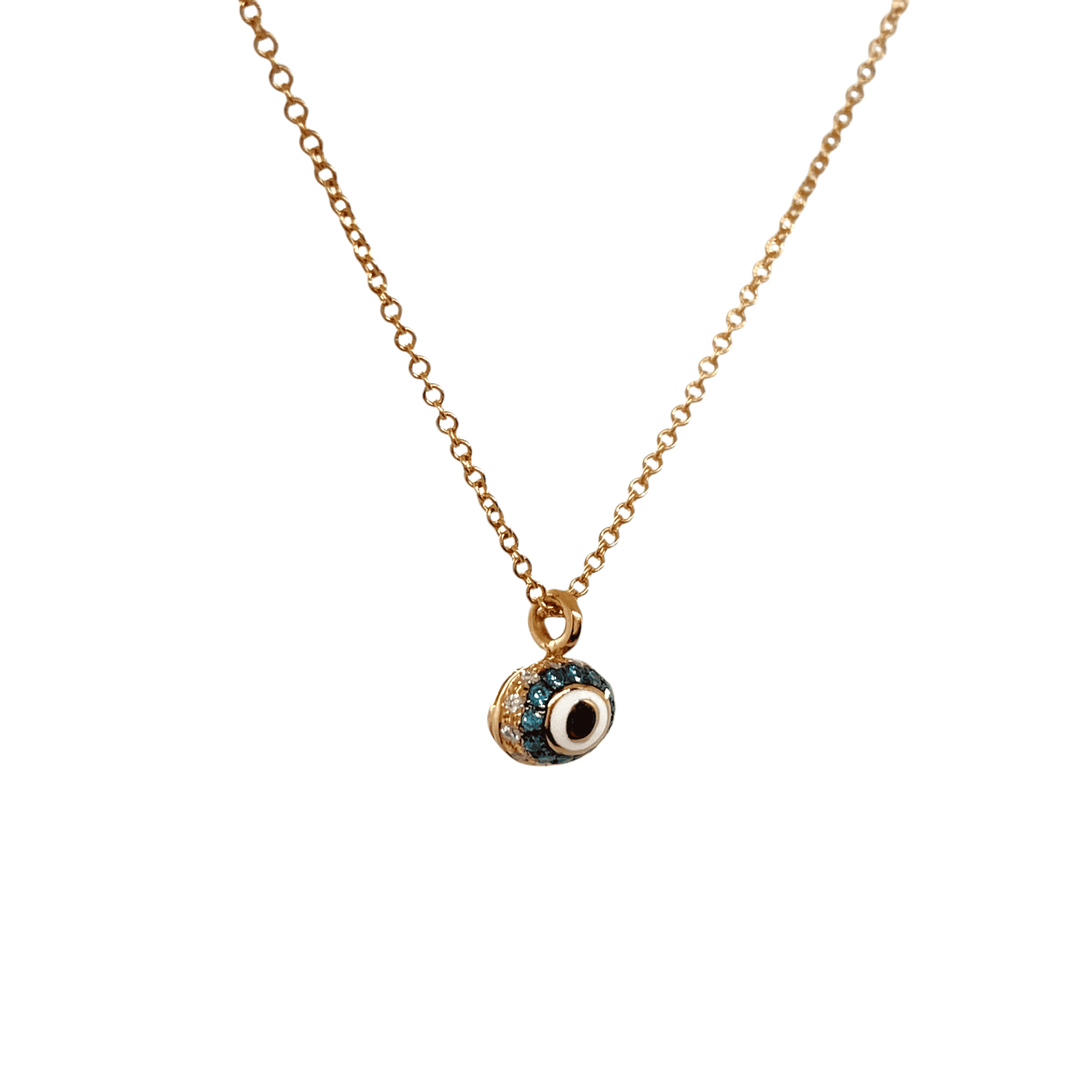 Tiny oval eye enamel pendant — Melina Fachidis (2)