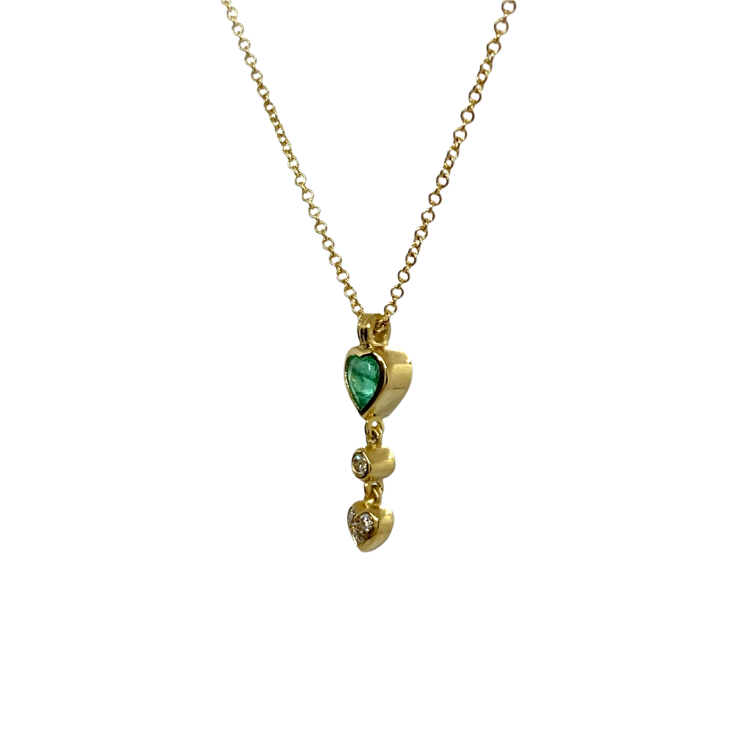 Emerald and heart pendant — Melina Fachidis (2)